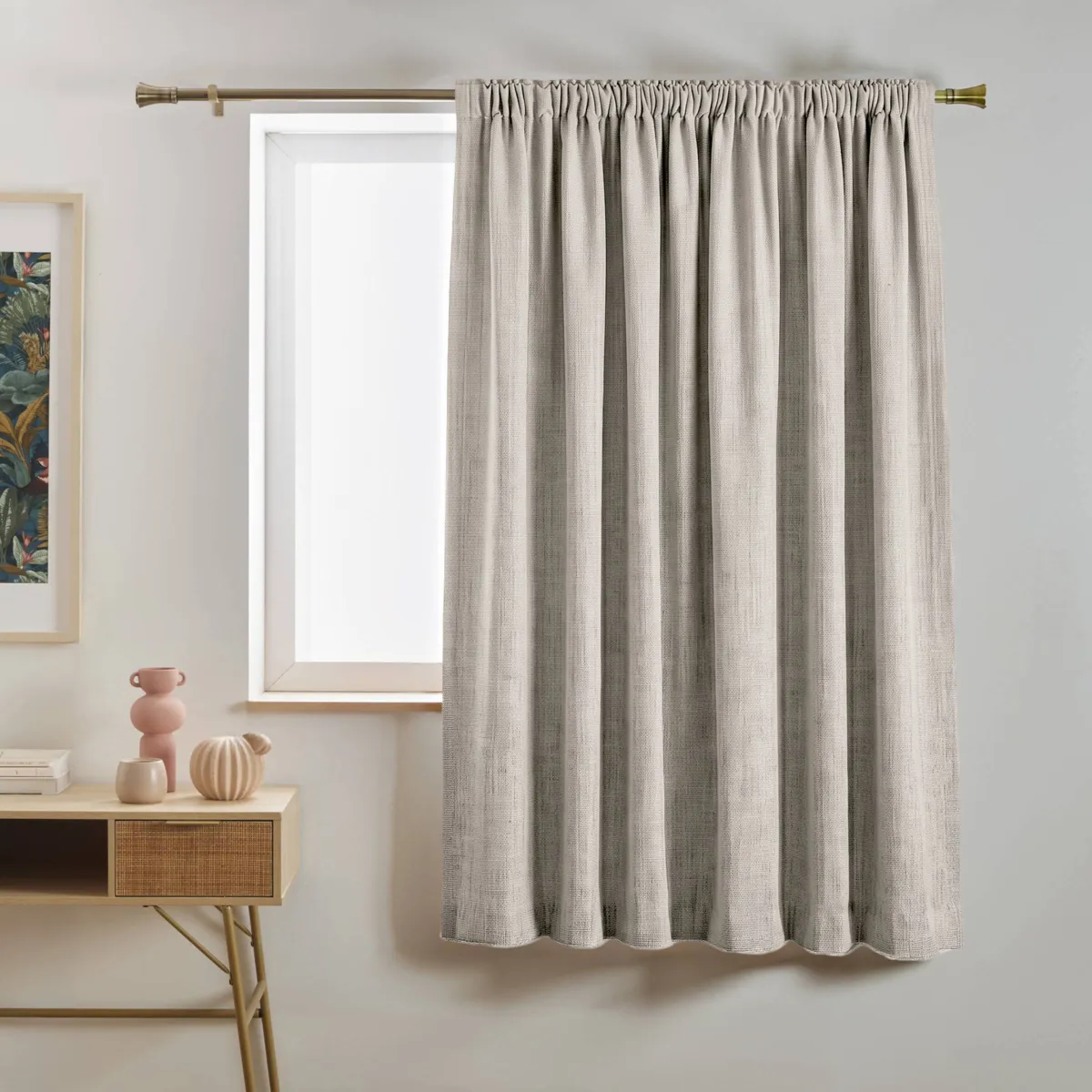 Tenda semi-oscurante Total Blackout passanti nascosti (140 x 240 cm) Ombra Beige sabbia