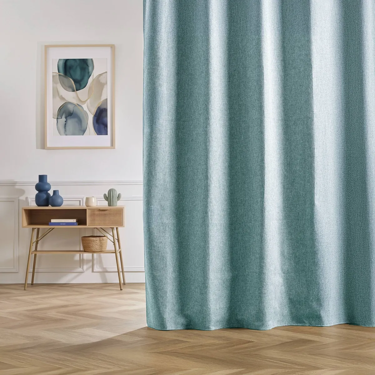 Tenda semi-oscurante Total Blackout passanti nascosti (180 x 260 cm) Ombra Blu petrolio