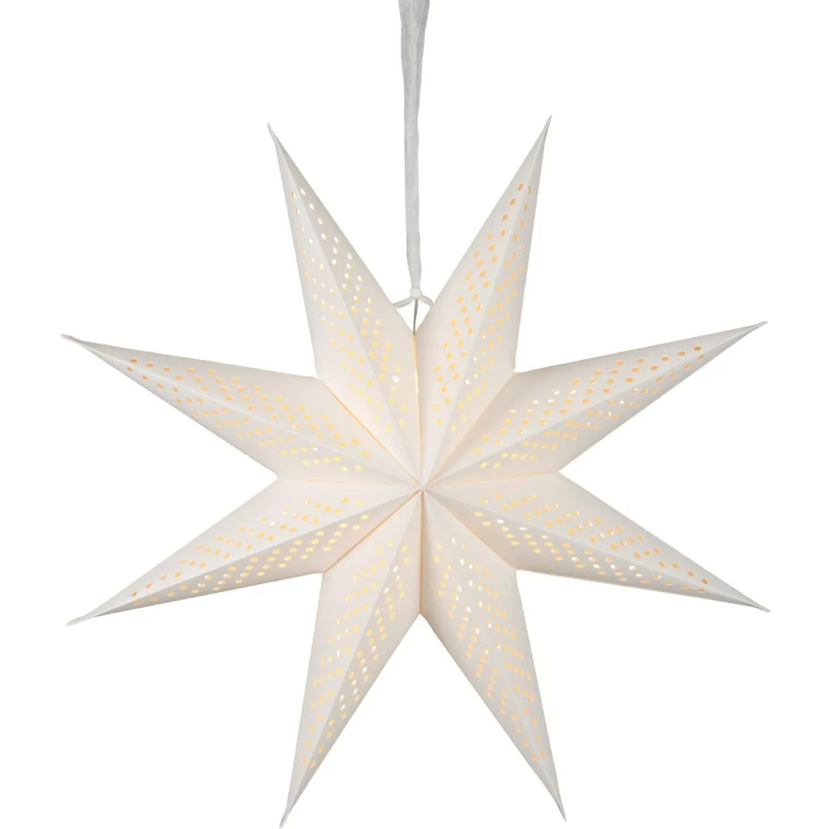 Stella luminosa da appendere in carta (D58 cm) Origami Nordic Bianco e bianco caldo