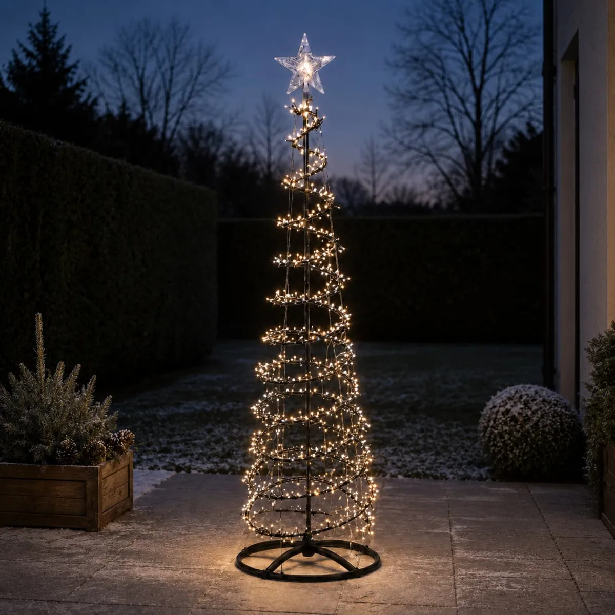 Albero luminoso 756 LED (H210 cm) Effetto cascata Bianco caldo e freddo