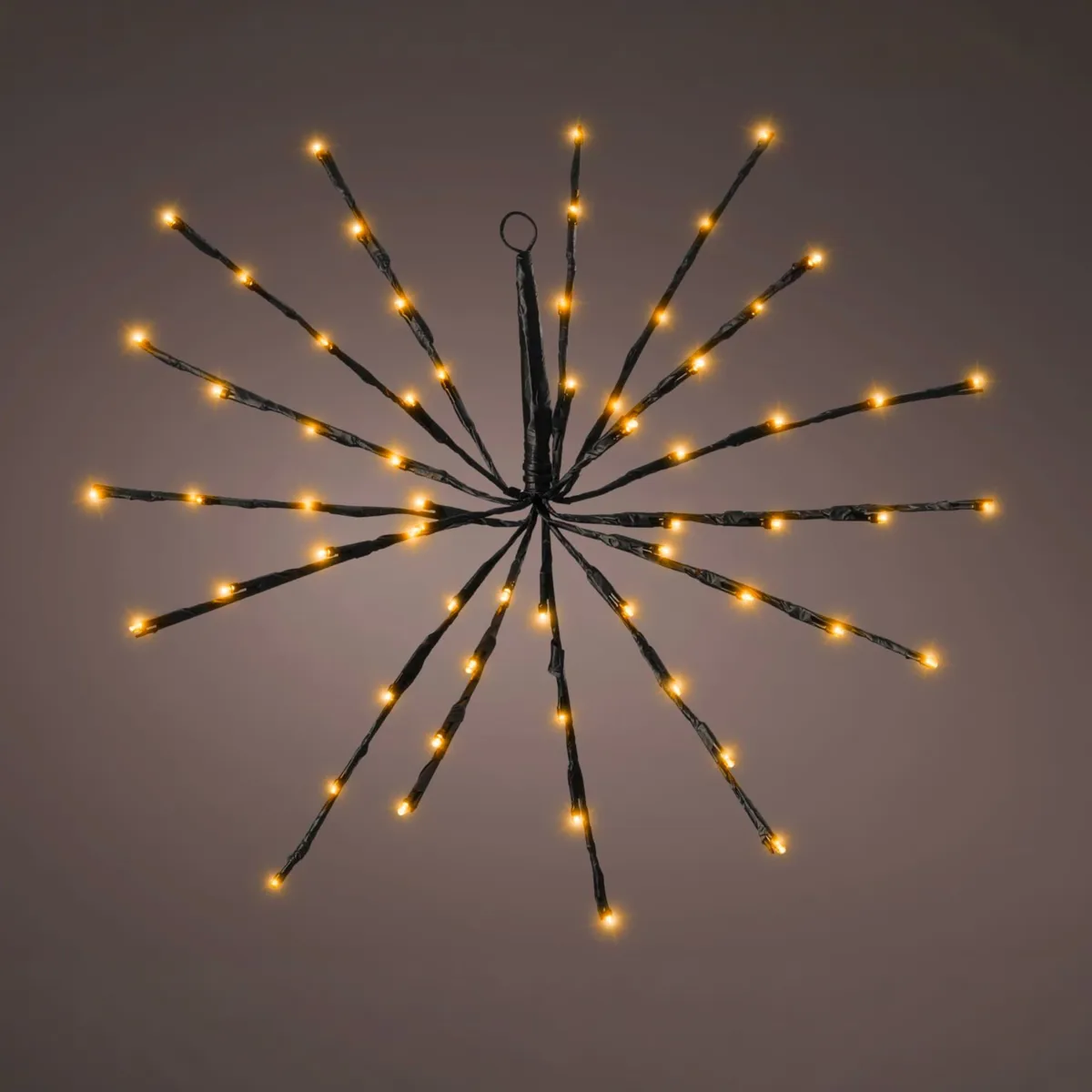 Sospensione luminosa 60 LED (D45 cm) Stella polare Flash Nero e bianco caldo