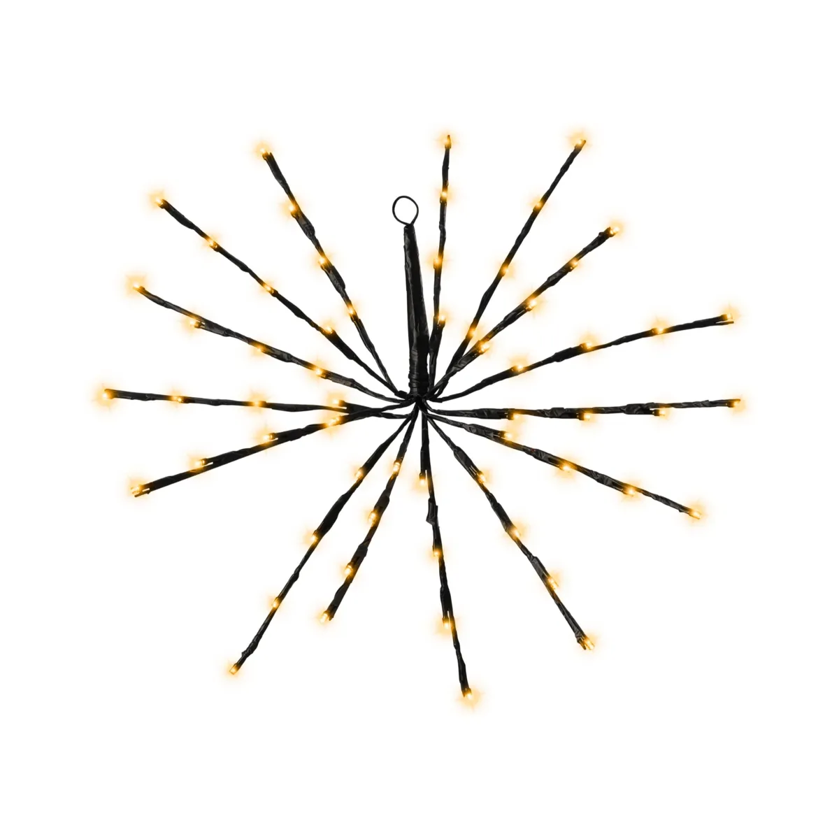 Sospensione luminosa 60 LED (D45 cm) Stella polare Flash Nero e bianco caldo