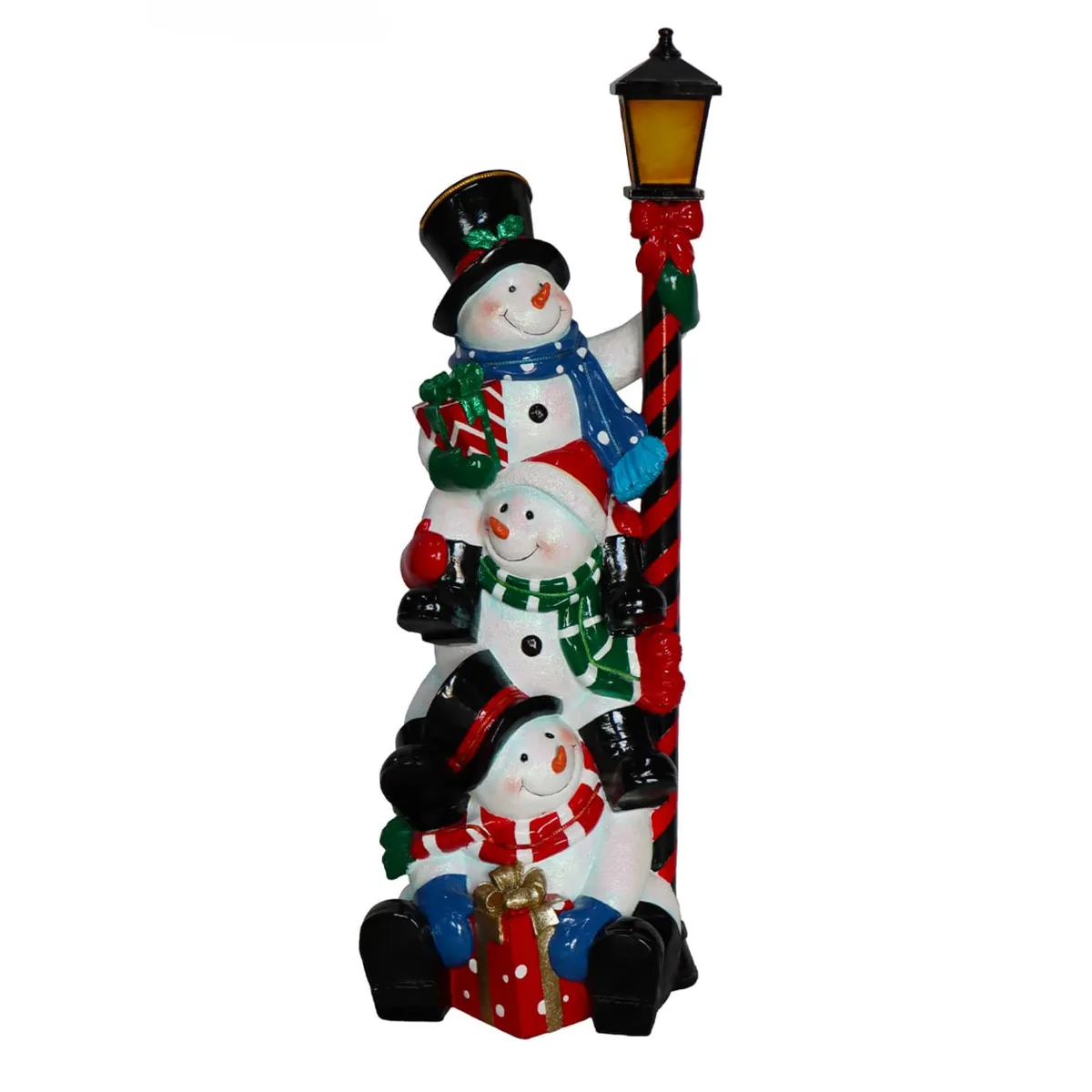 Decorazione luminosa 8 LED (H124 cm) La piramide dei pupazzi di neve