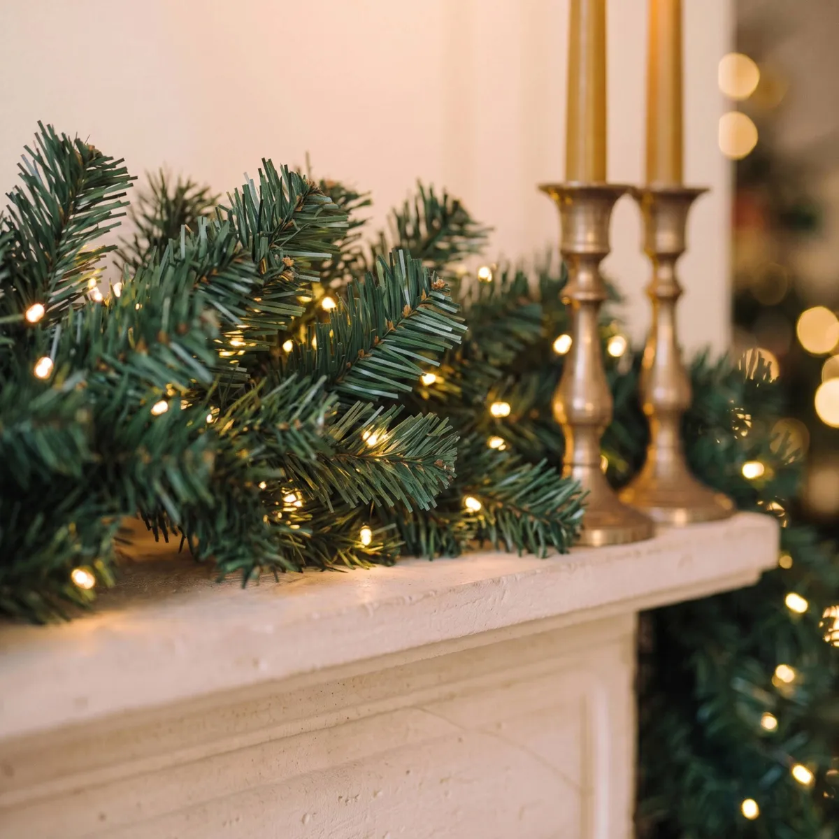 Guirlande sapin lumineuse (300 cm - D25) Royal Vert et blanc chaud