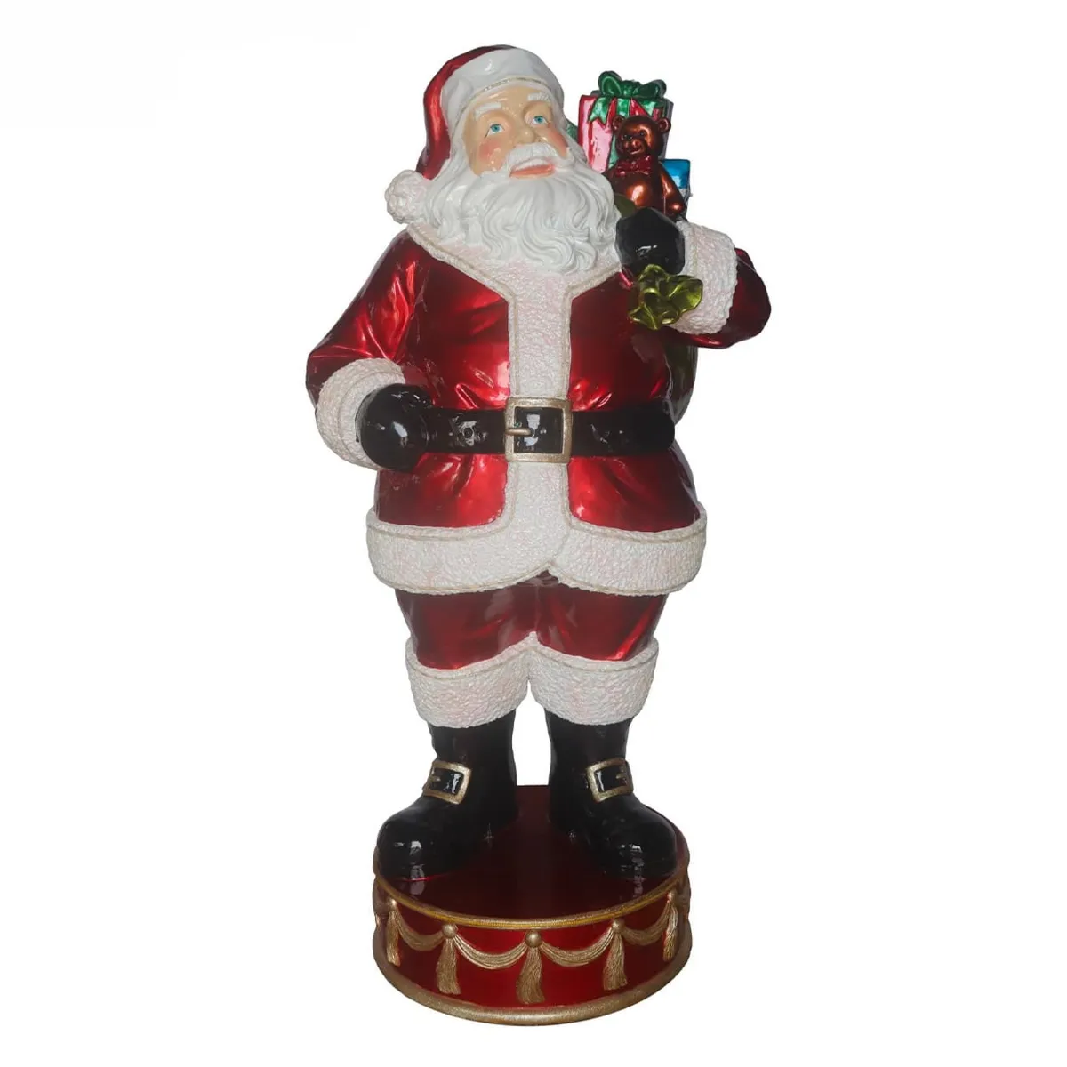 Babbo Natale tradizionale gigante luminoso 16 LED (H172 cm) Alphonse e campana scintillante