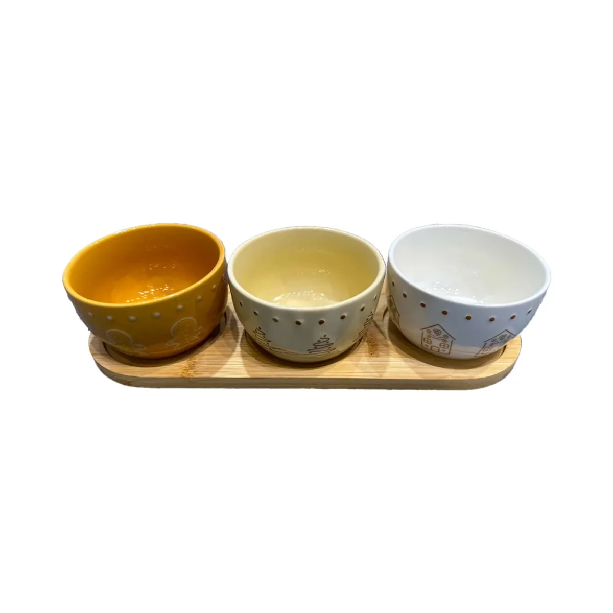 Set da tapas 3 ciotole (30 x 10 cm) Countryside Naturale