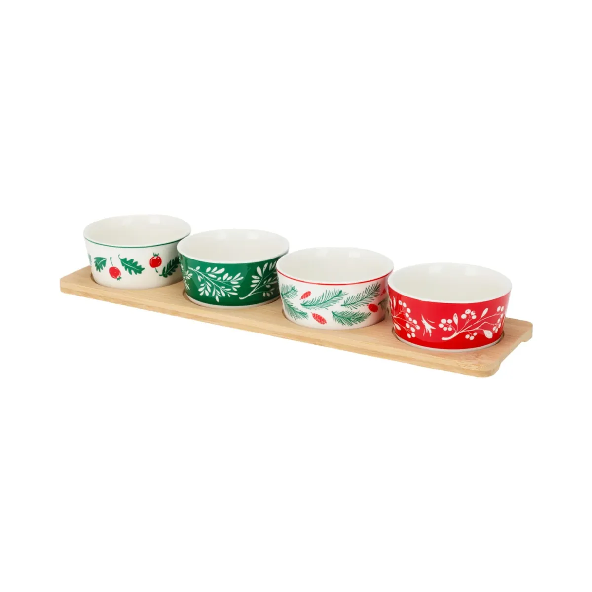 Set per tapas 4 ciotole (40 x 15 cm) Aperitivo festivo Multicolore