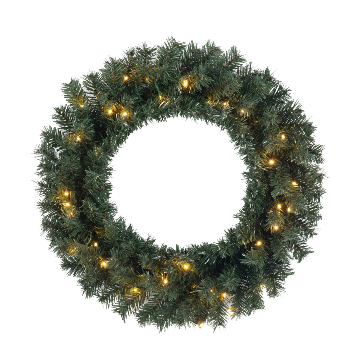 Beleuchteter Weihnachtskranz (D60 cm) Royal Grün und Warmweiß