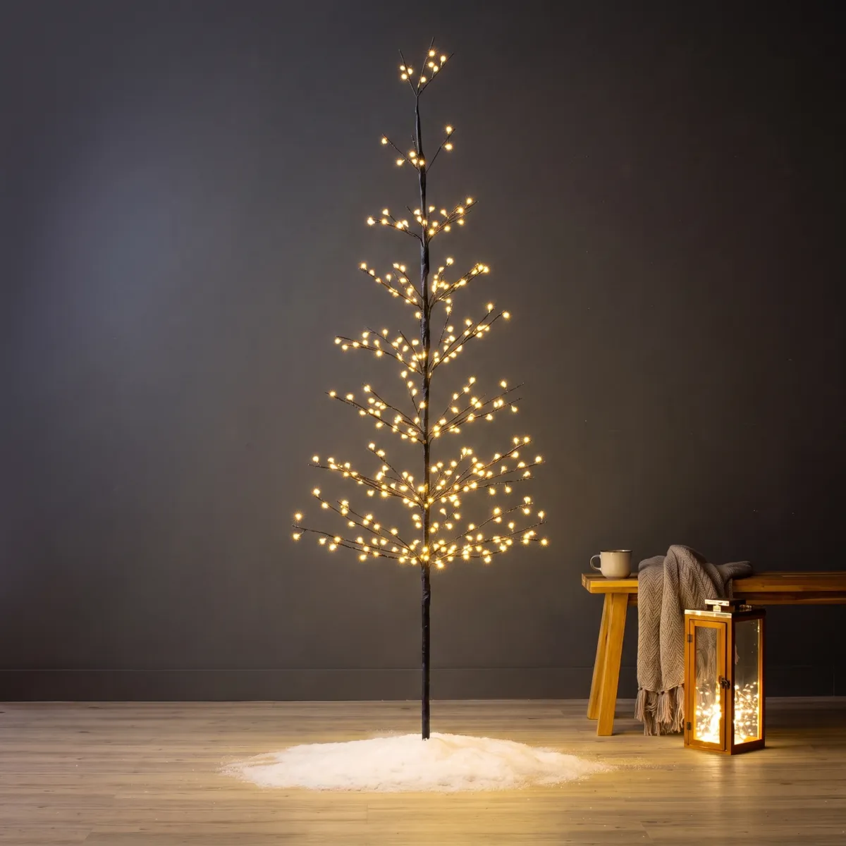 Leuchtbaum 360 LED (H180 cm) Nordischer Tannenbaum Warmweiß Champagner - Kunsttannen & Deko-Bäume