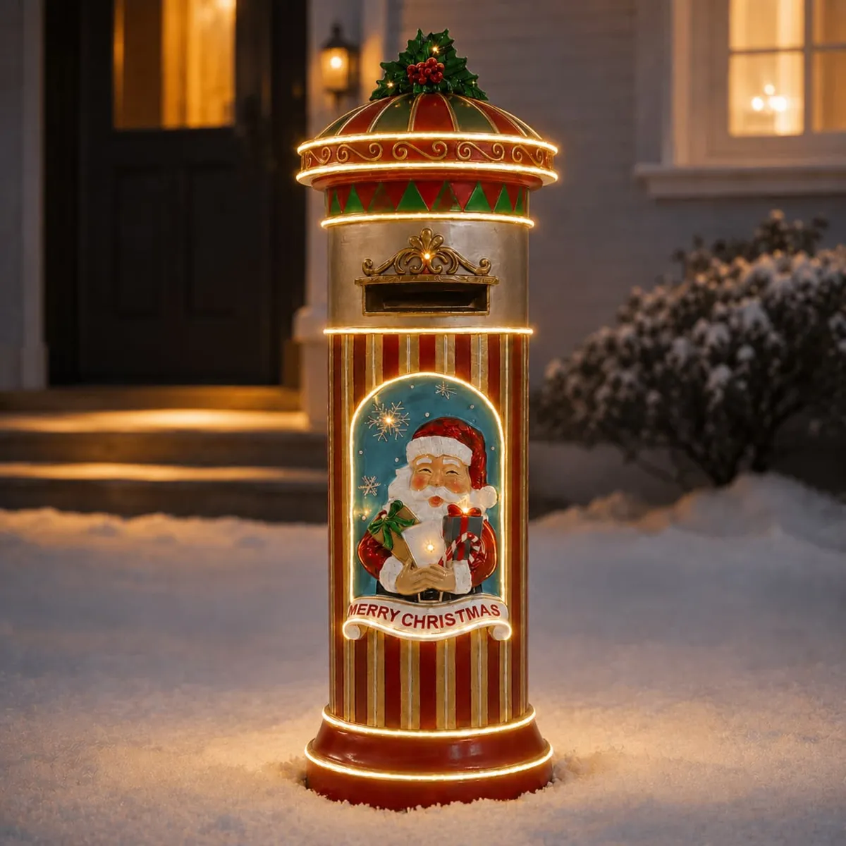 Cassetta postale luminosa 16 LED (H146 cm) La Posta Magica di Natale