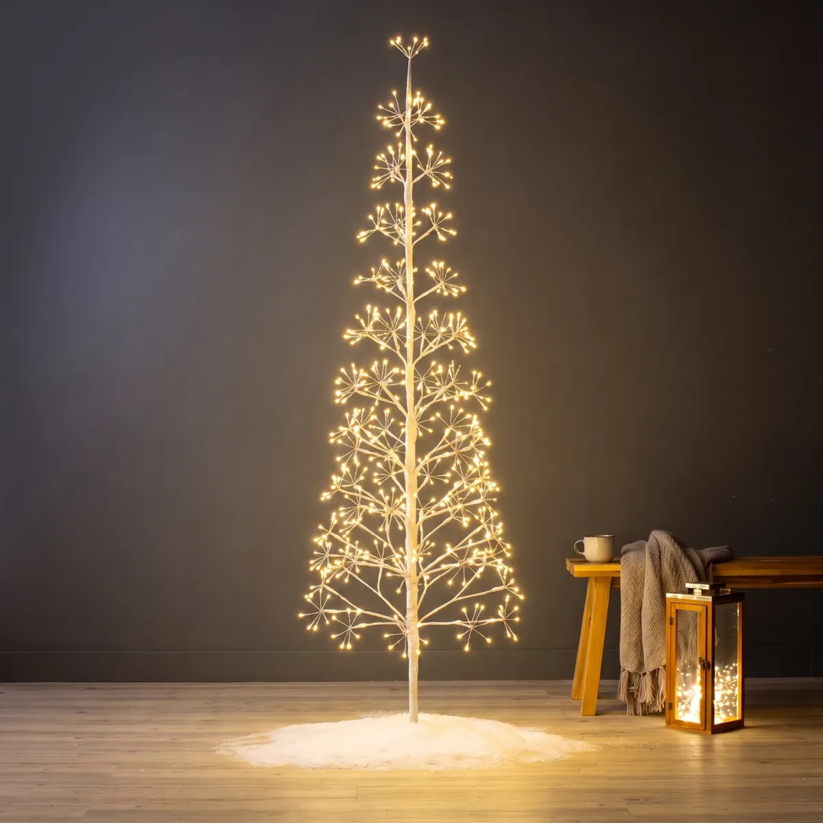 Albero luminoso 624 LED (H150 cm) Abete Polare Bianco caldo
