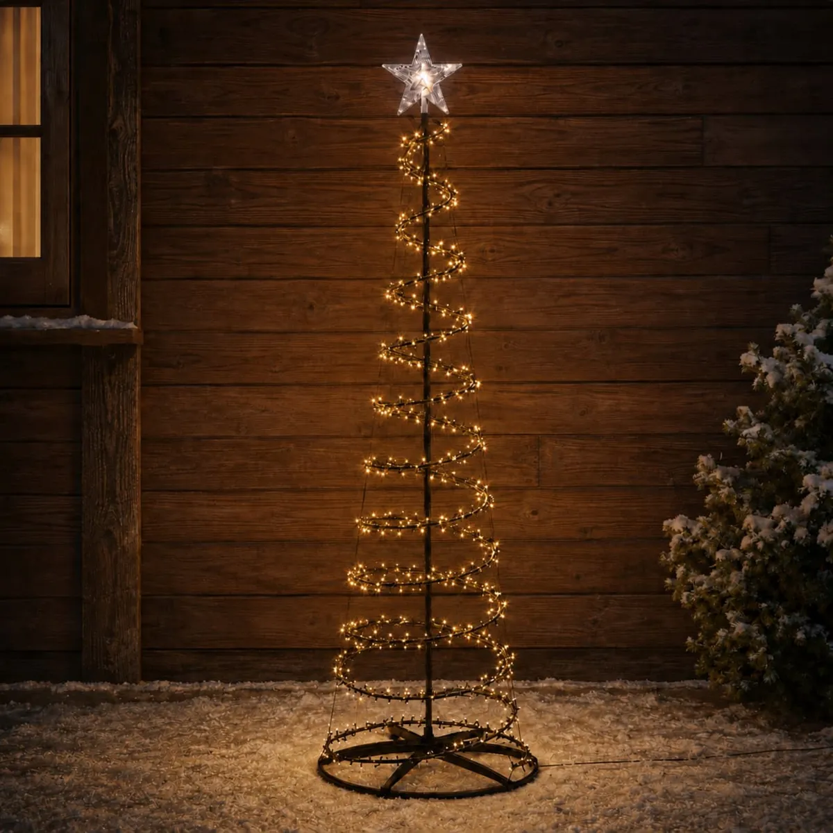 Albero luminoso 640 LED (H180 cm) Effetto cascata Bianco caldo