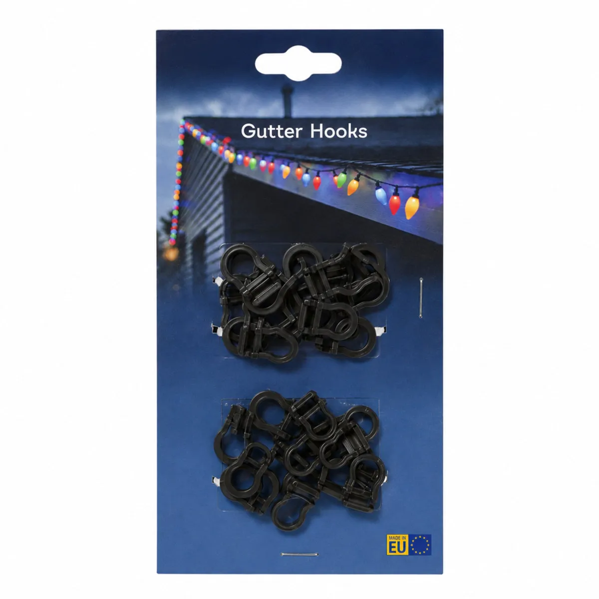 Set di 24 ganci per grondaia per catene luminose