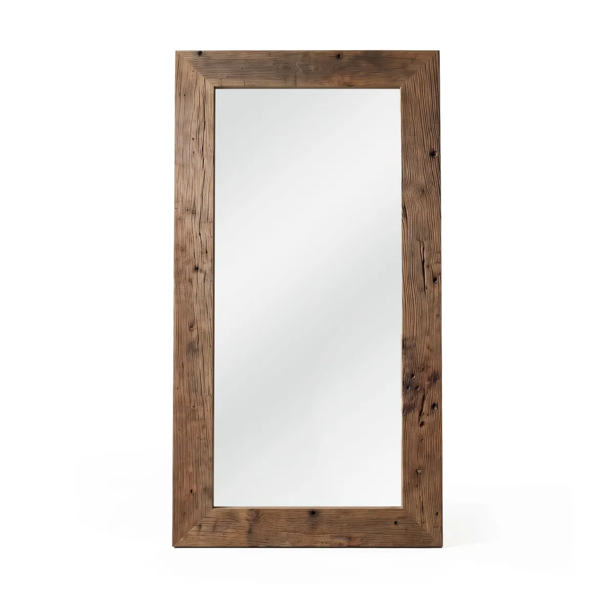 Specchio da parete rettangolare in legno riciclato (79 x 159 cm) Ether Naturale