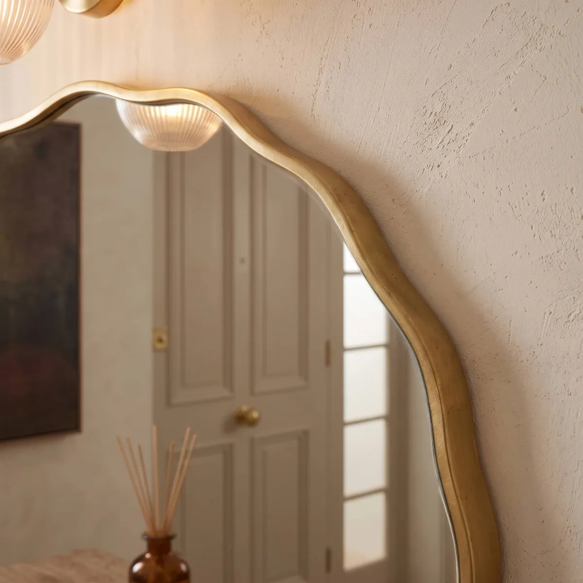 Specchio da parete rotondo (70 cm) Ilys Oro