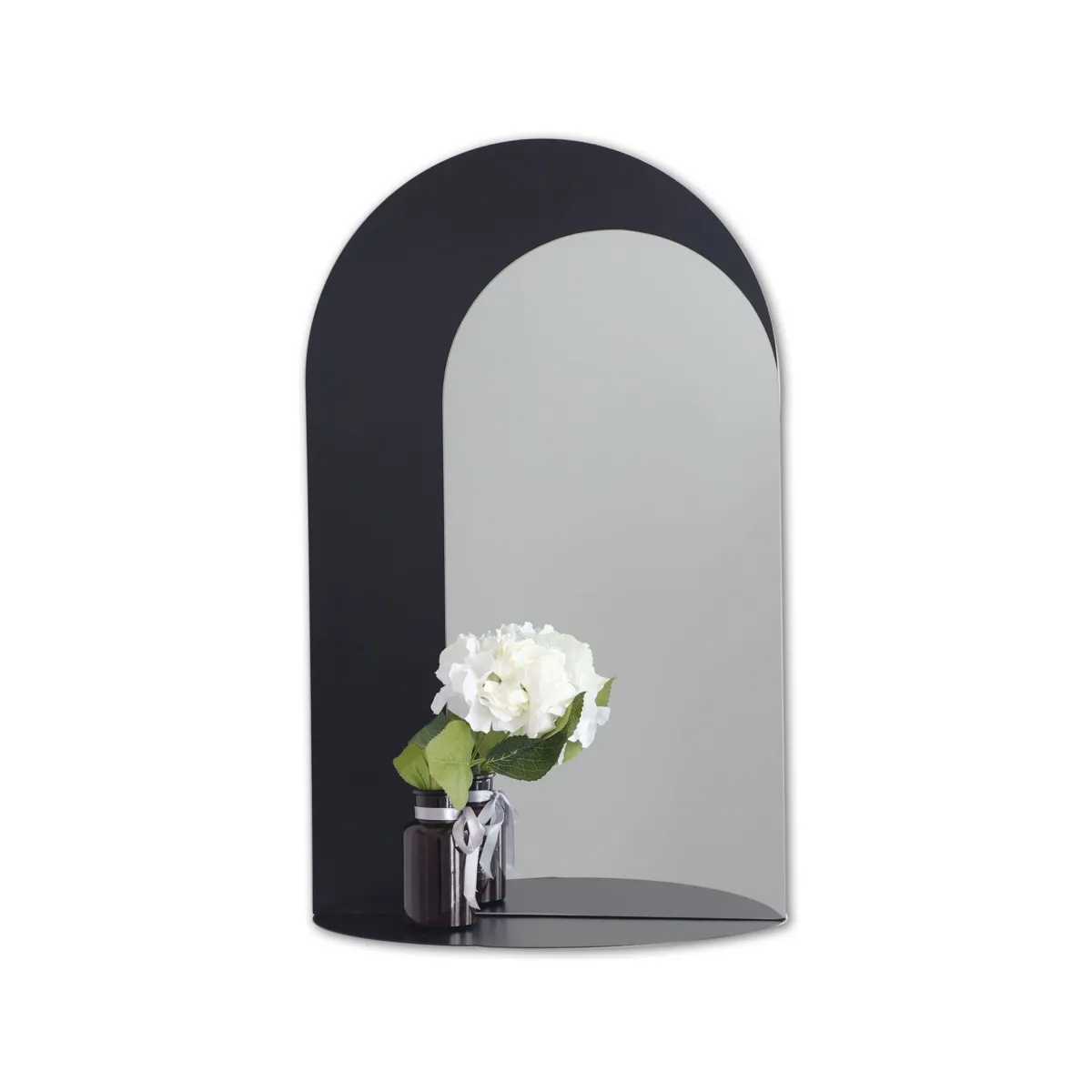 Specchio da parete con mensola (45 x 73 cm) Orizon Nero