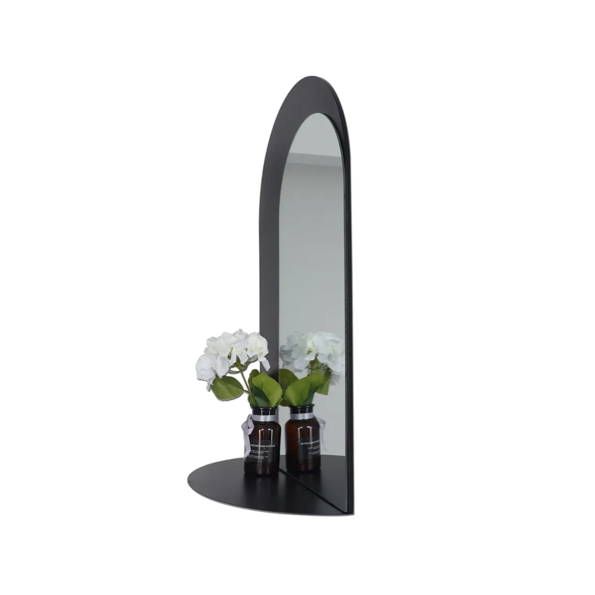 Specchio da parete con mensola (45 x 73 cm) Orizon Nero