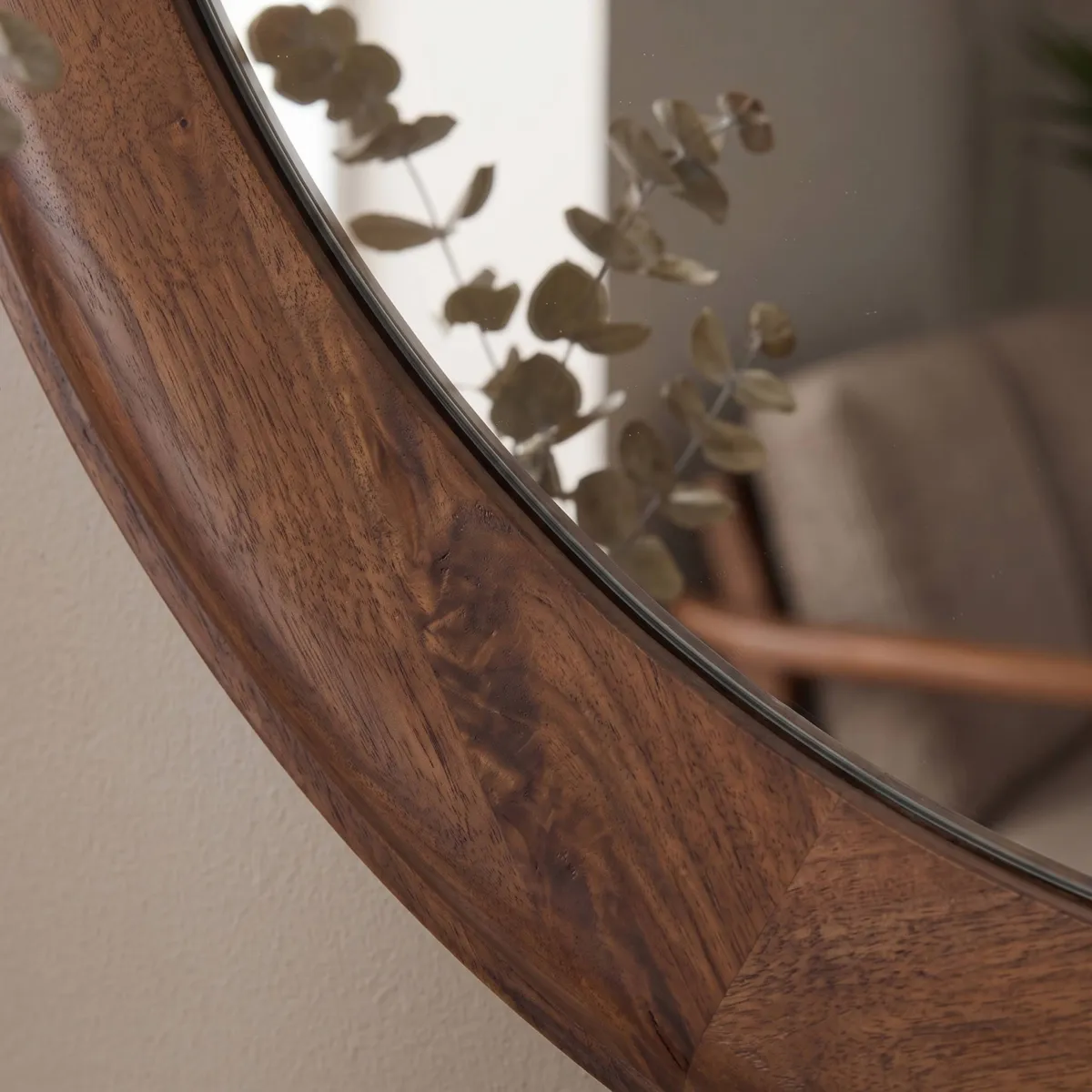 Specchio da parete rotondo (75 cm) Sira Naturale