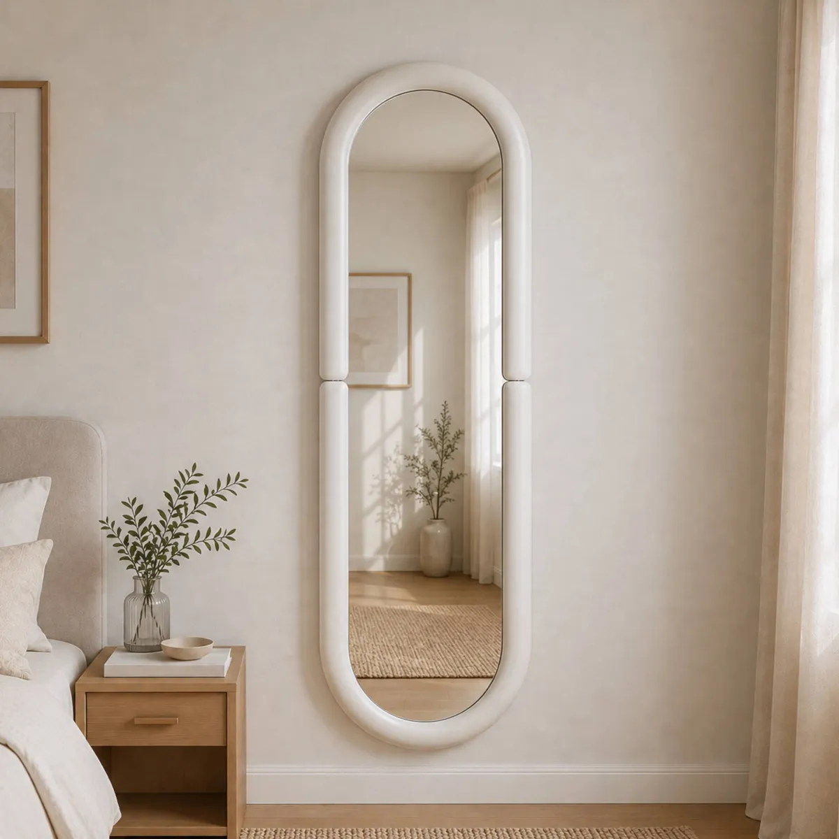 Specchio da parete rettangolare (60 x 160 cm) Ysé Bianco