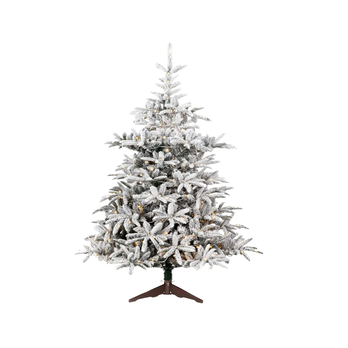 Albero di Natale artificiale luminoso 350 LED (H210 cm) Annapurna Verde innevato e bianco caldo