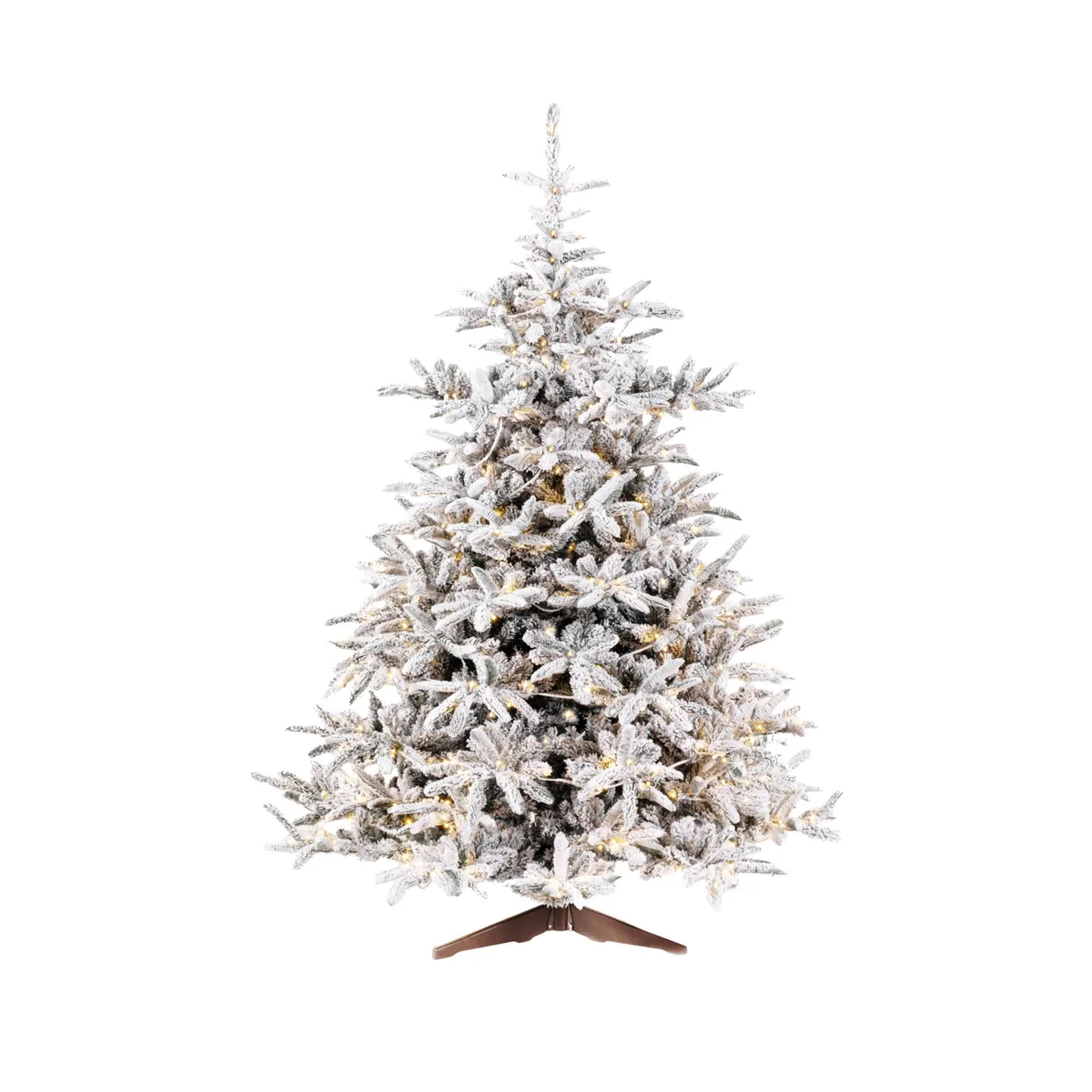 Albero di Natale artificiale luminoso 500 LED (H240 cm) Annapurna Verde innevato e bianco caldo