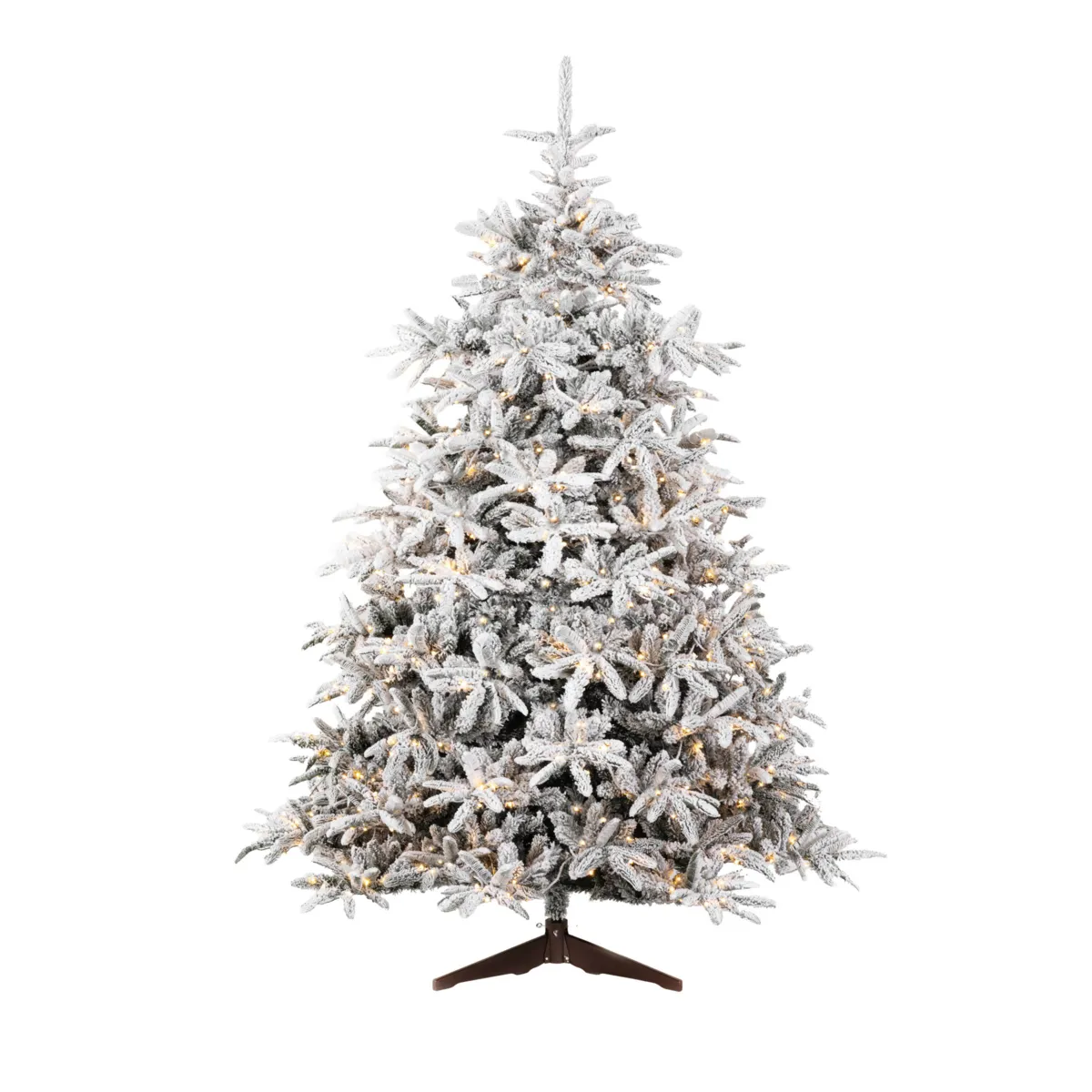 Albero di Natale artificiale luminoso 640 LED (H270 cm) Annapurna Verde innevato e bianco caldo