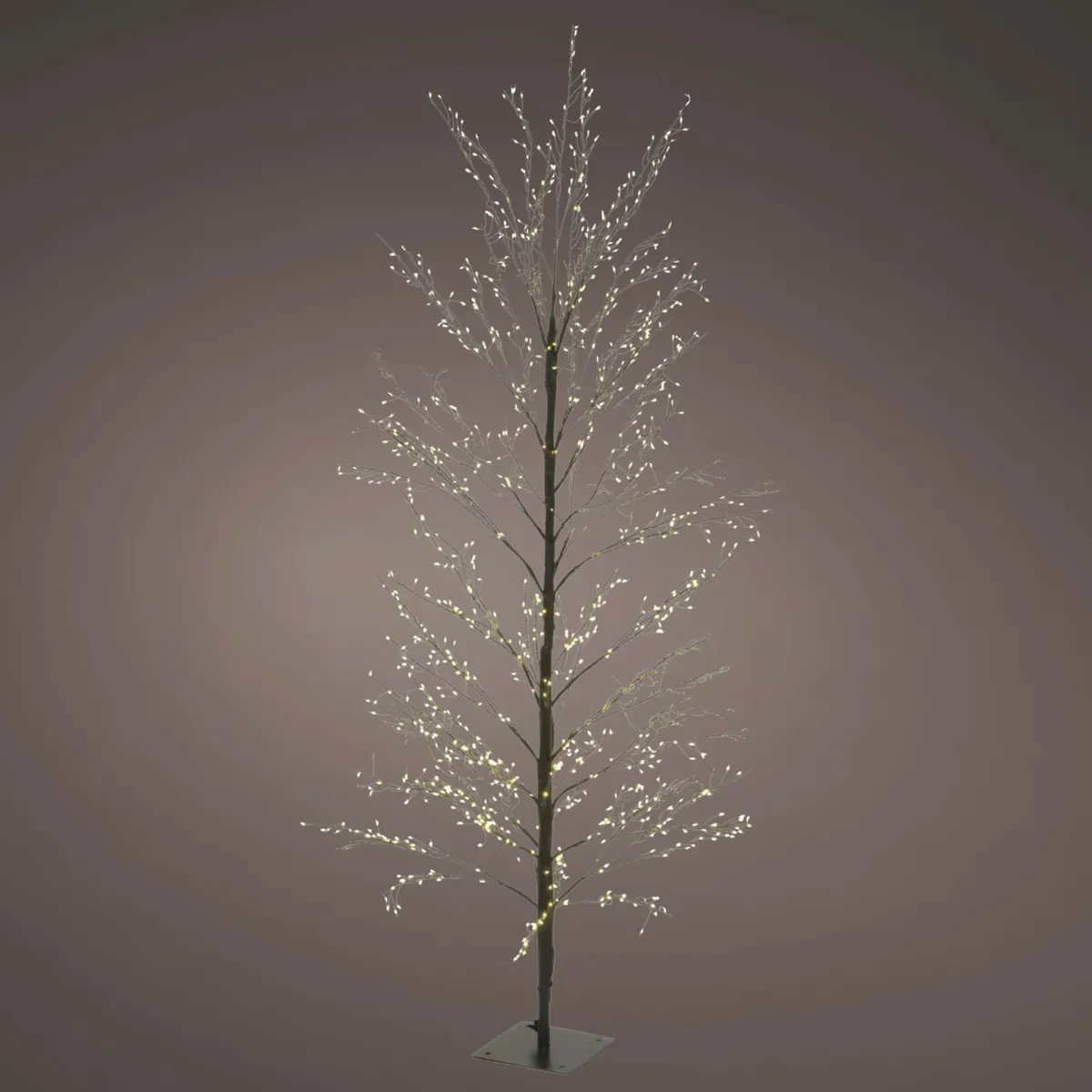 Albero luminoso 1350 LED (H150 cm) Sélénis Nero e Bianco caldo