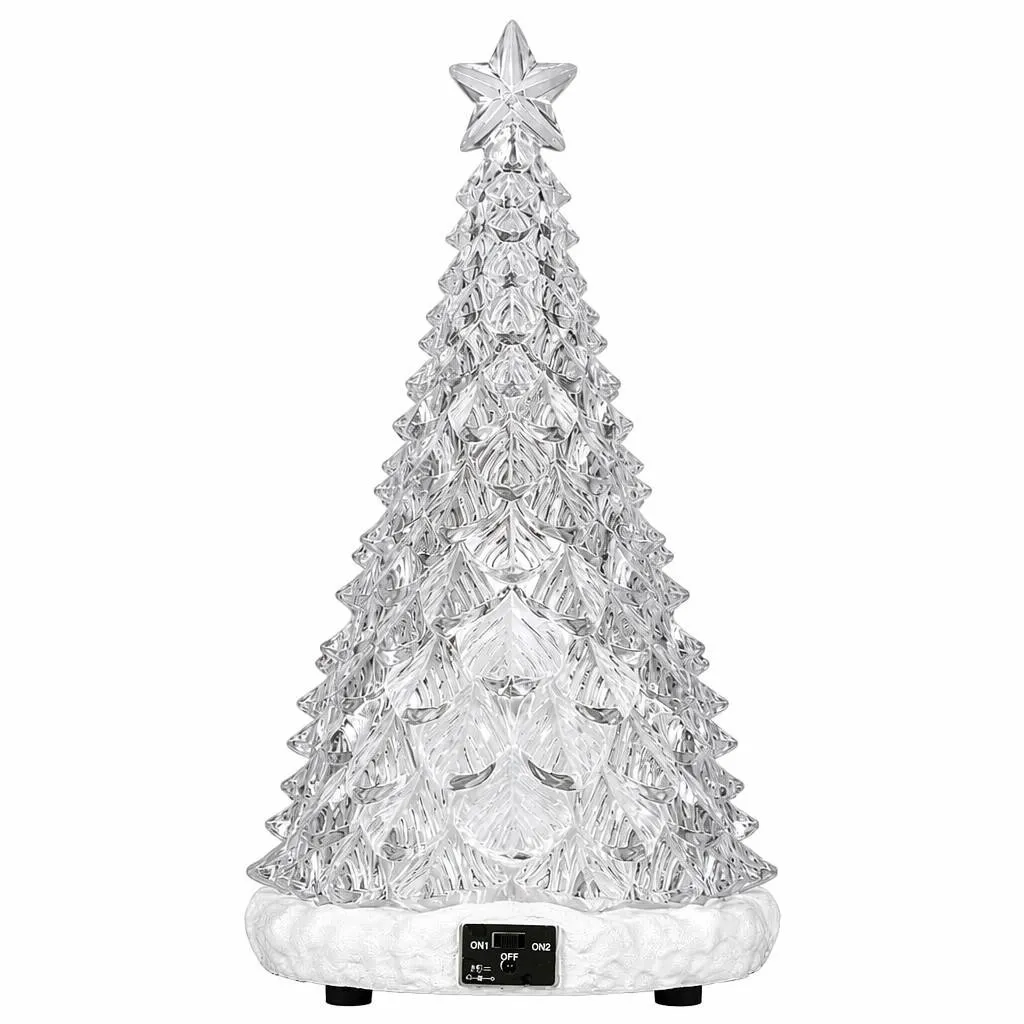 Villaggio di Natale luminoso e musicale a pile (H32 cm) L'Albero stellato di Babbo Natale
