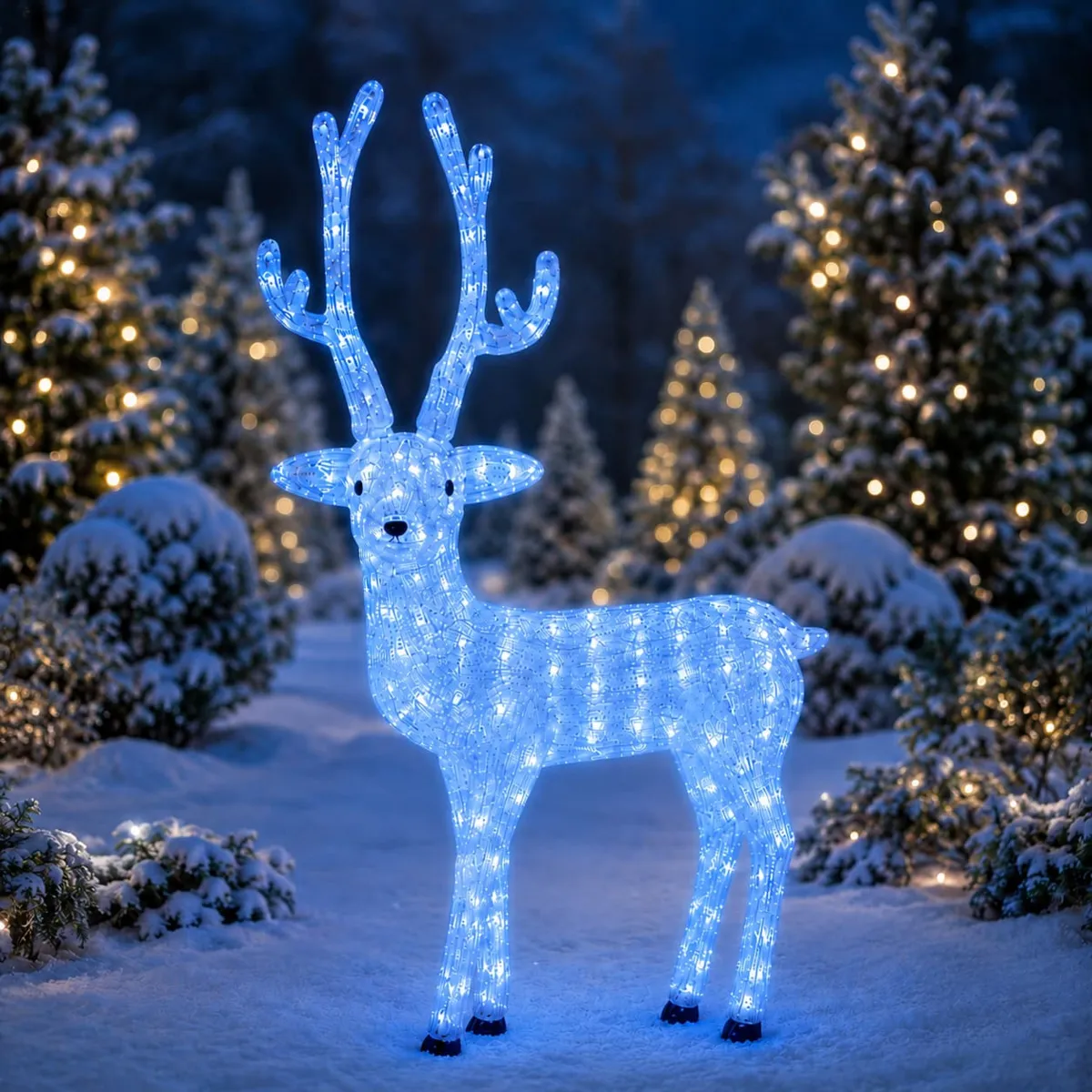 Leuchtendes Weihnachstrentier 200 LED (H135 cm) Boreal Frostweiß - Weihnachts-beleuchtung