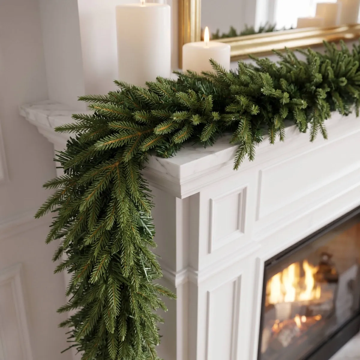 Ghirlanda luminosa per albero (300 cm - D25) Lucania Verde abete e bianco caldo