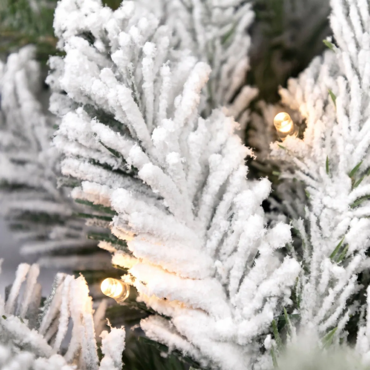 Ghirlanda luminosa per albero (300 cm-D25) Lucania Verde innevato e bianco caldo