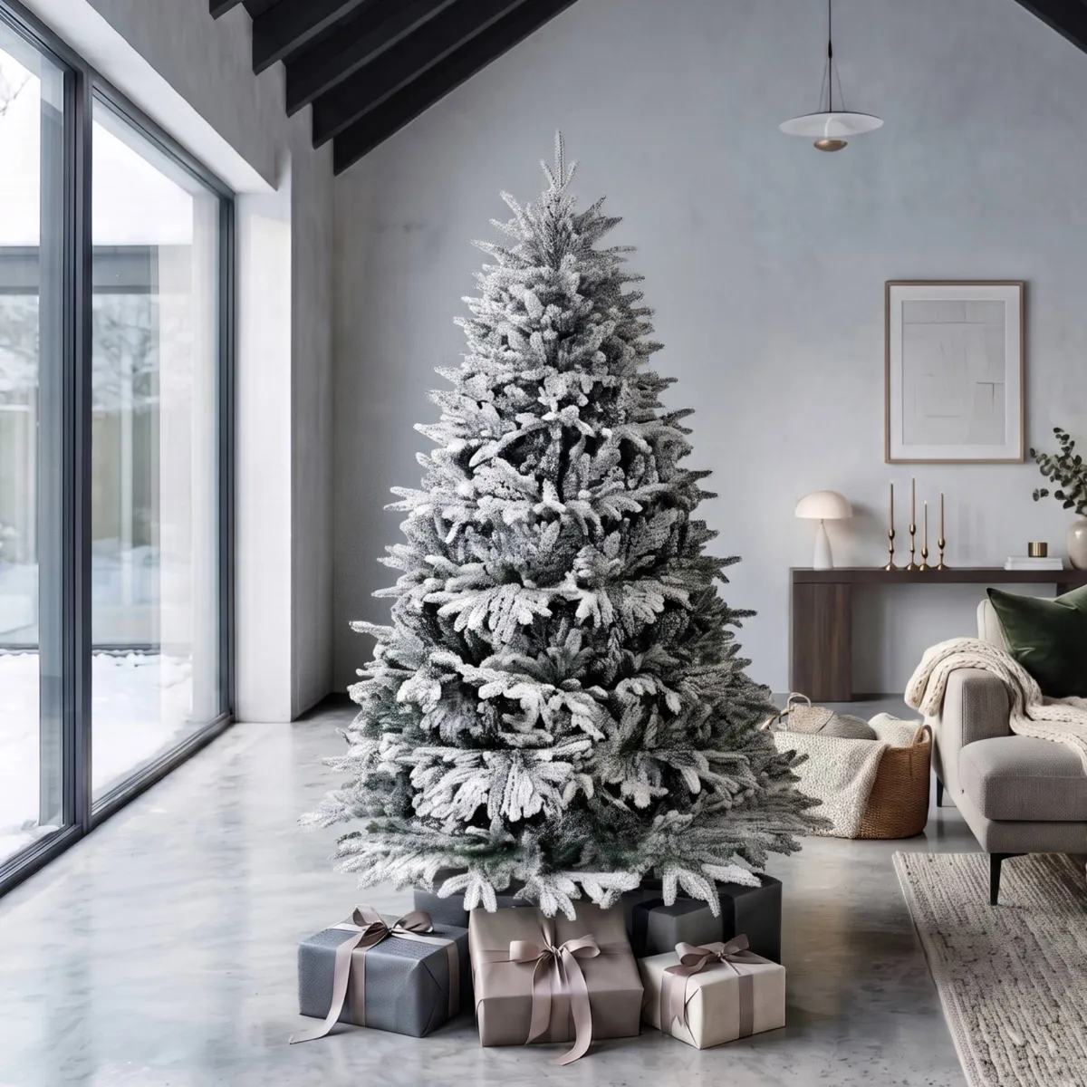 Albero di Natale artificiale (H180 cm) Lucania Verde innevato