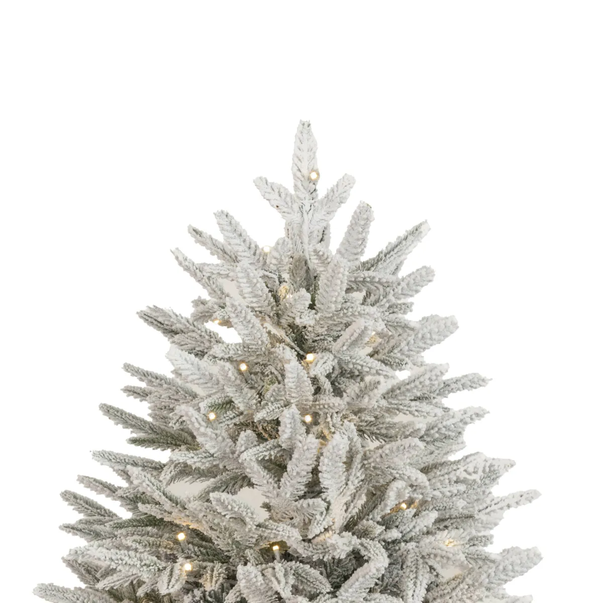 Albero di Natale artificiale luminoso 490 LED (H210 cm) Lucania Verde innevato e bianco caldo