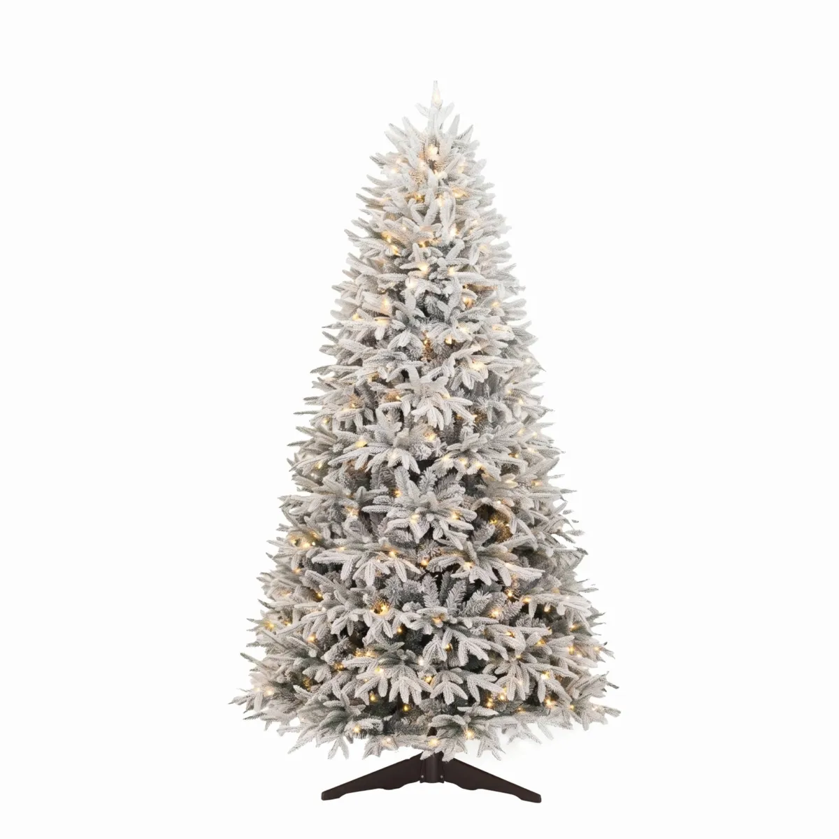 Albero di Natale artificiale luminoso 490 LED (H210 cm) Lucania Verde innevato e bianco caldo