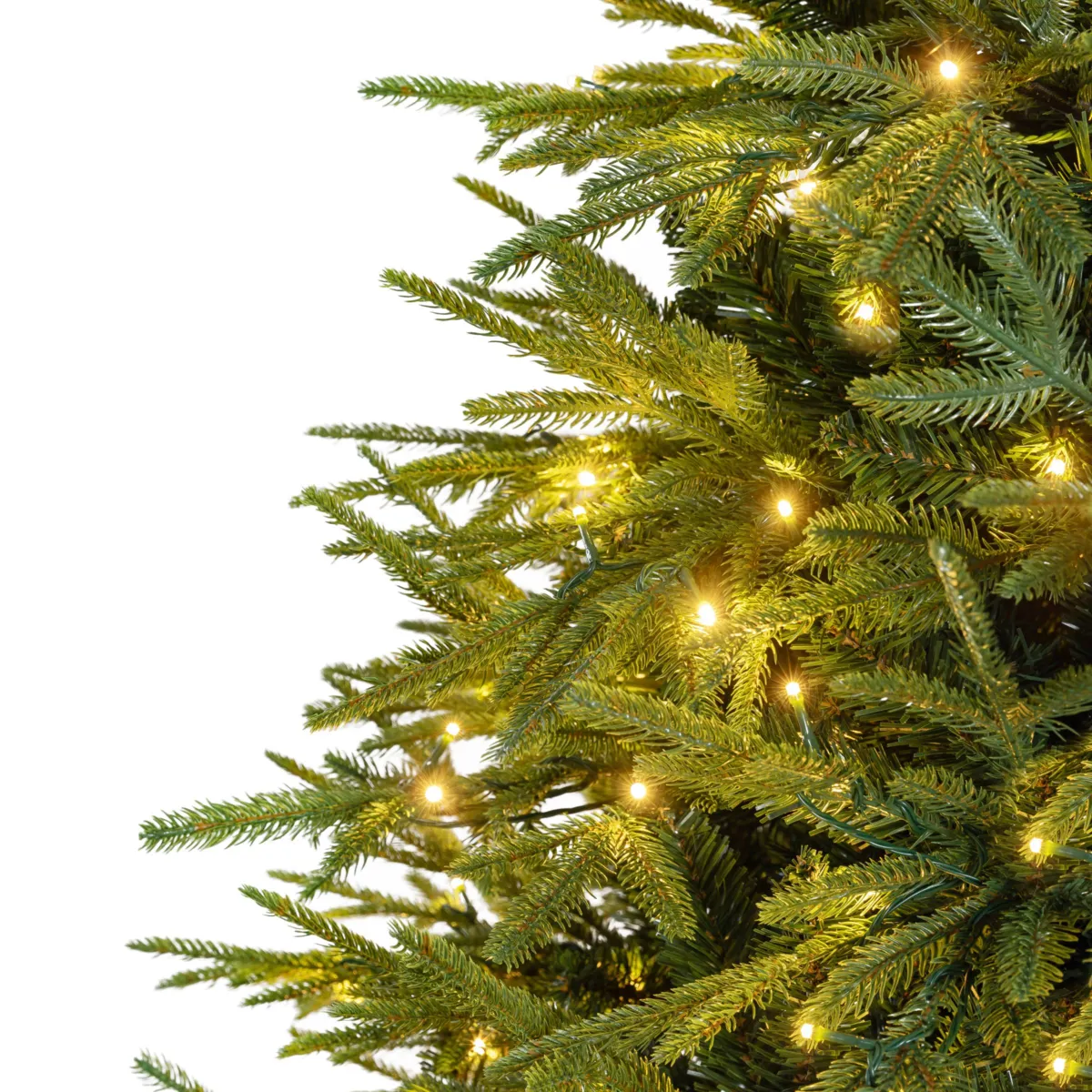 Albero di Natale artificiale luminoso 600 LED (H240 cm) Lucania Verde e bianco caldo