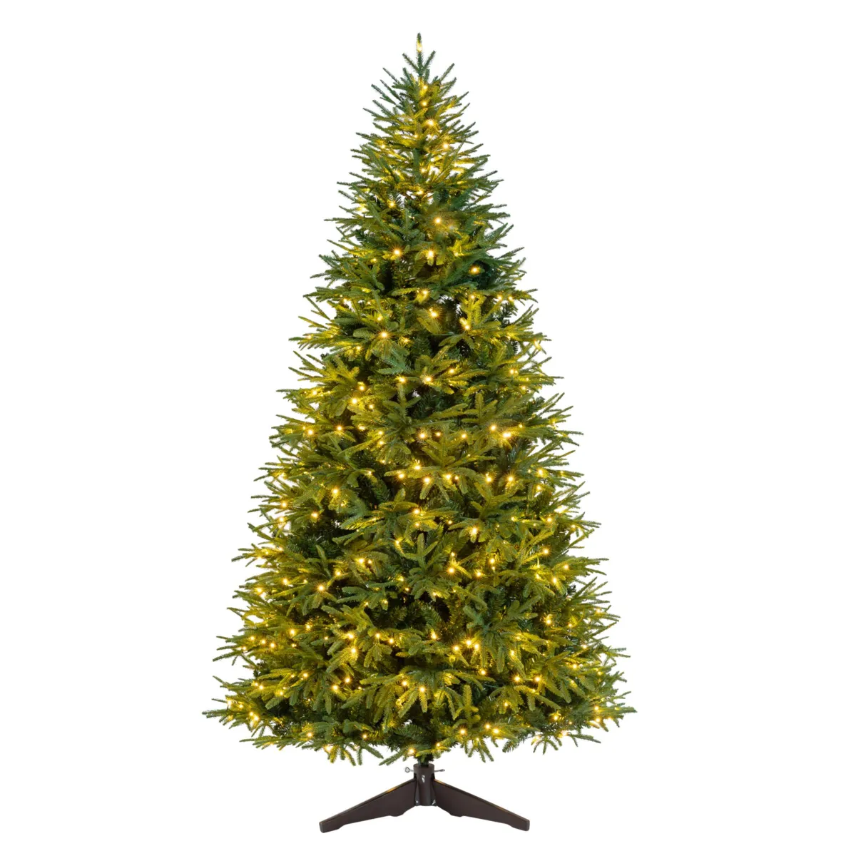 Albero di Natale artificiale luminoso 600 LED (H240 cm) Lucania Verde e bianco caldo