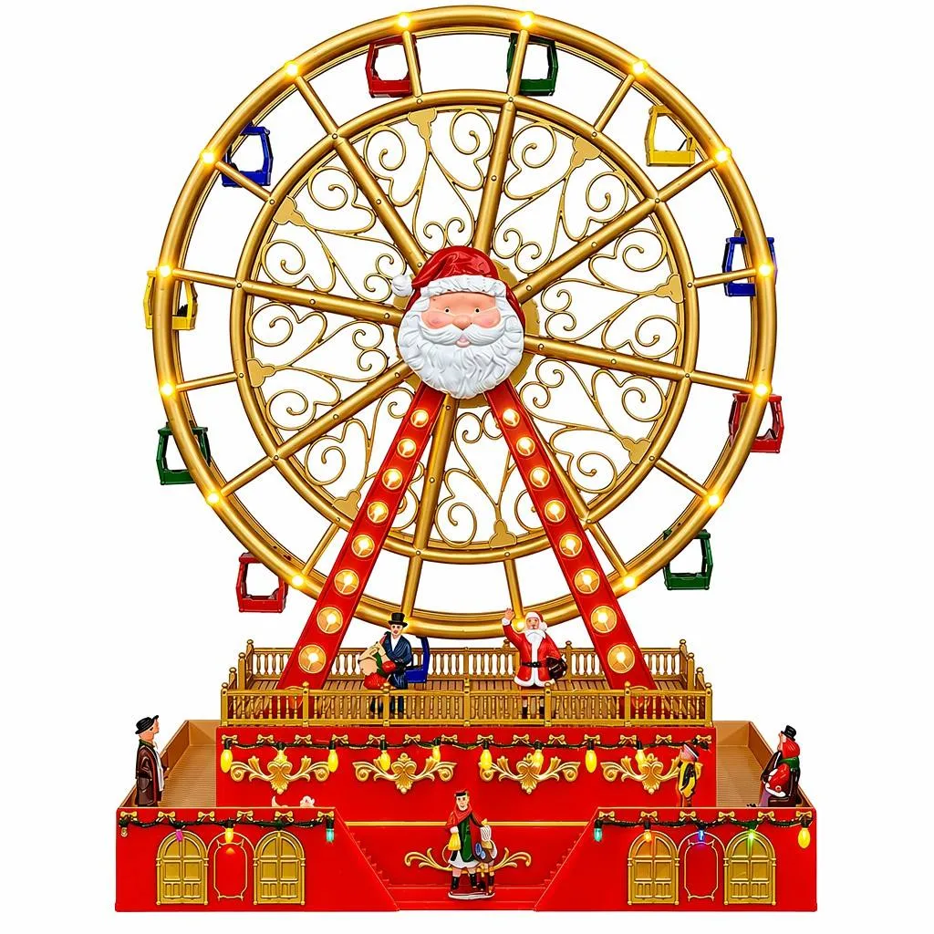 Grande ruota di Natale luminosa, musicale e animata (H47 cm) Wonderland