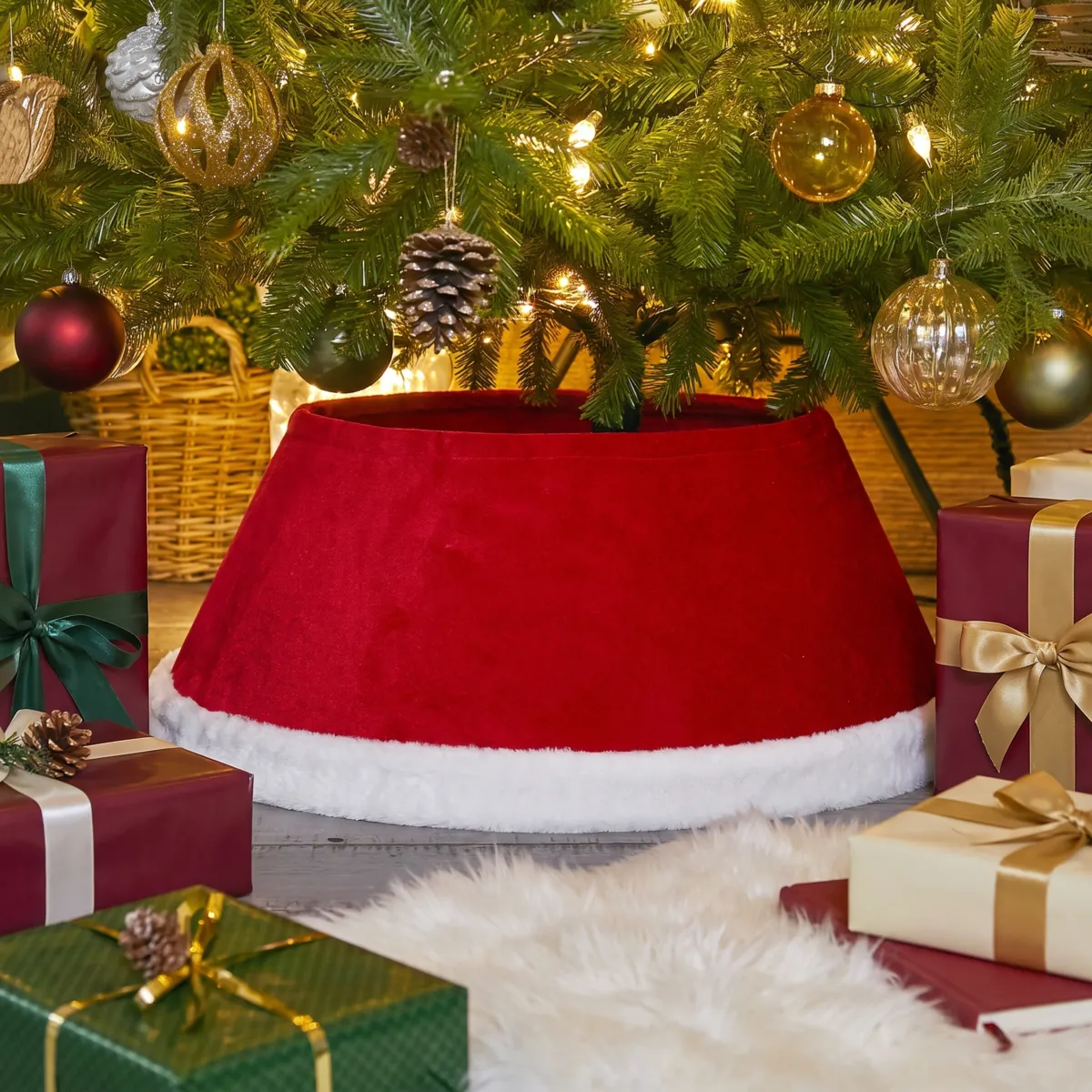 Copricapo albero di Natale (D56 cm) Dolce Natale Rosso