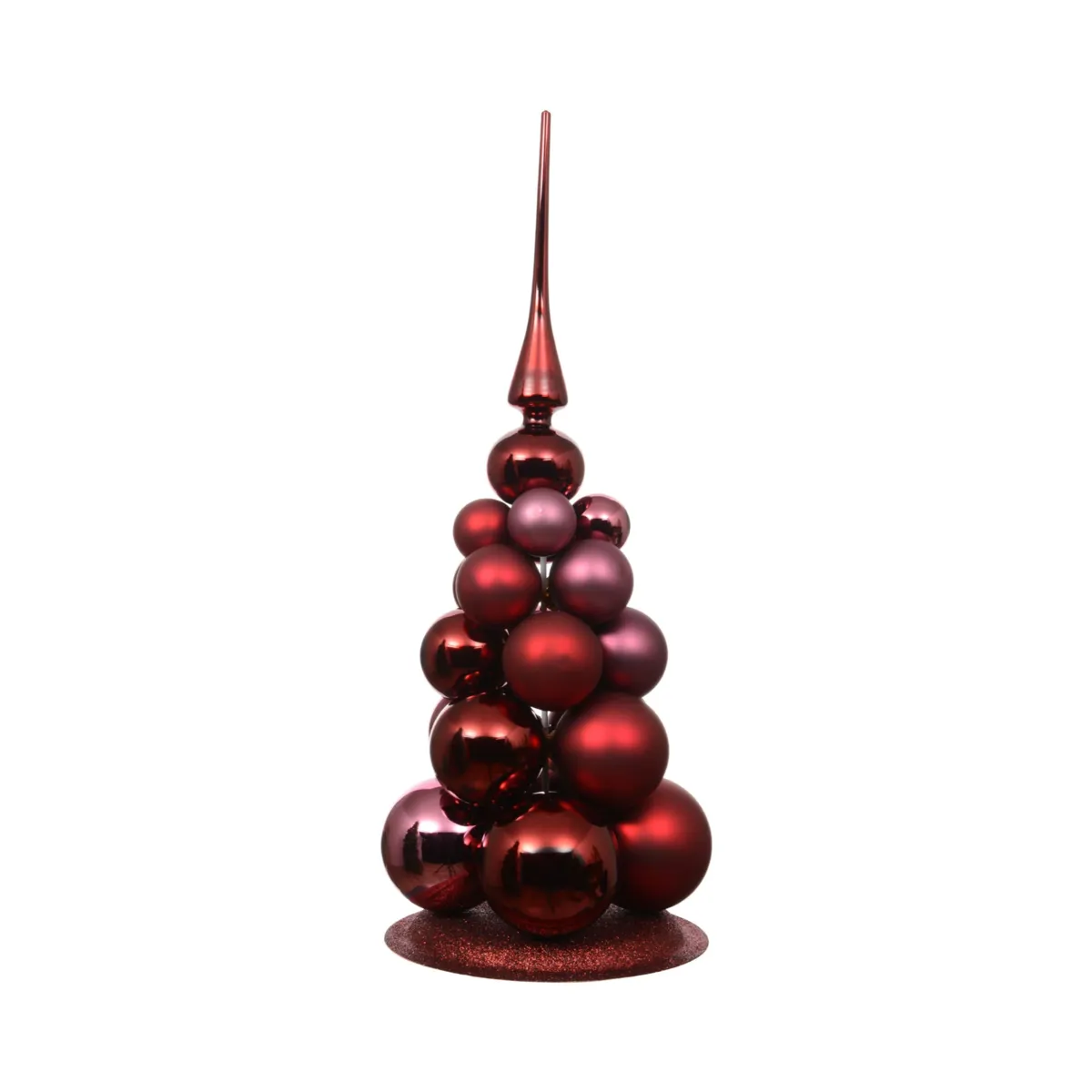 Albero da tavolo decorativo (H32 cm) Palline di Natale Bordeaux