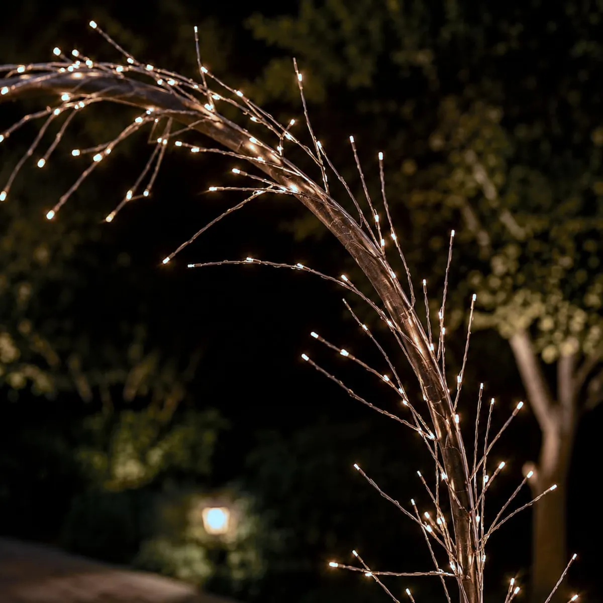 Arco natalizio luminoso esterno 384 LED (H230 cm) Celeste Bianco caldo