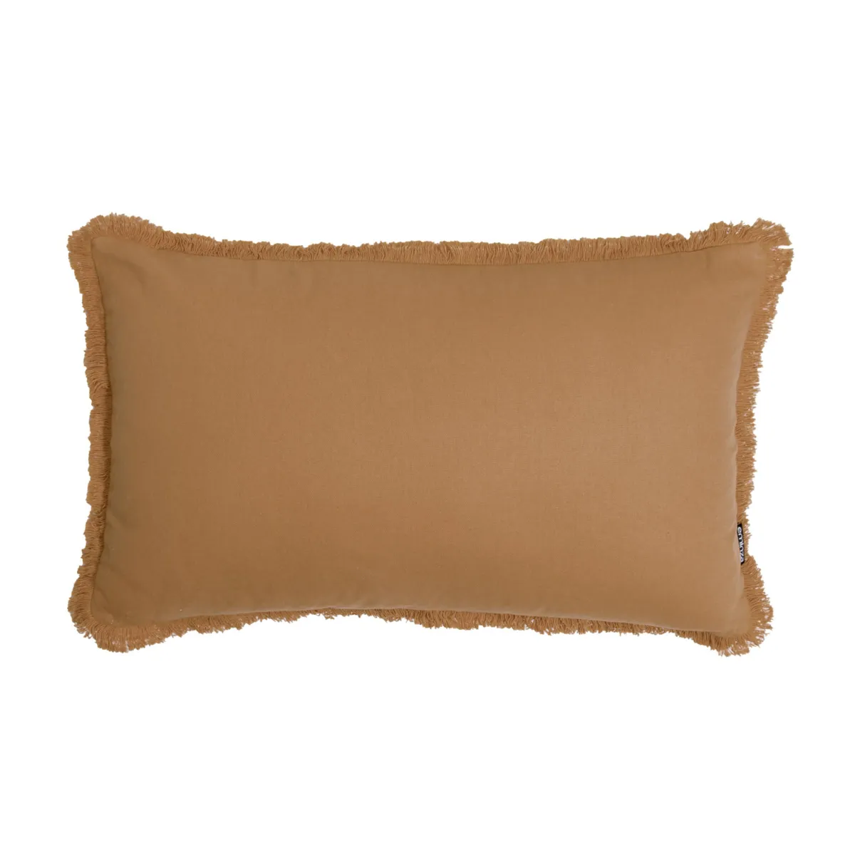 Coussin rectangulaire coton (40 x 60 cm) Pixel franges Camel