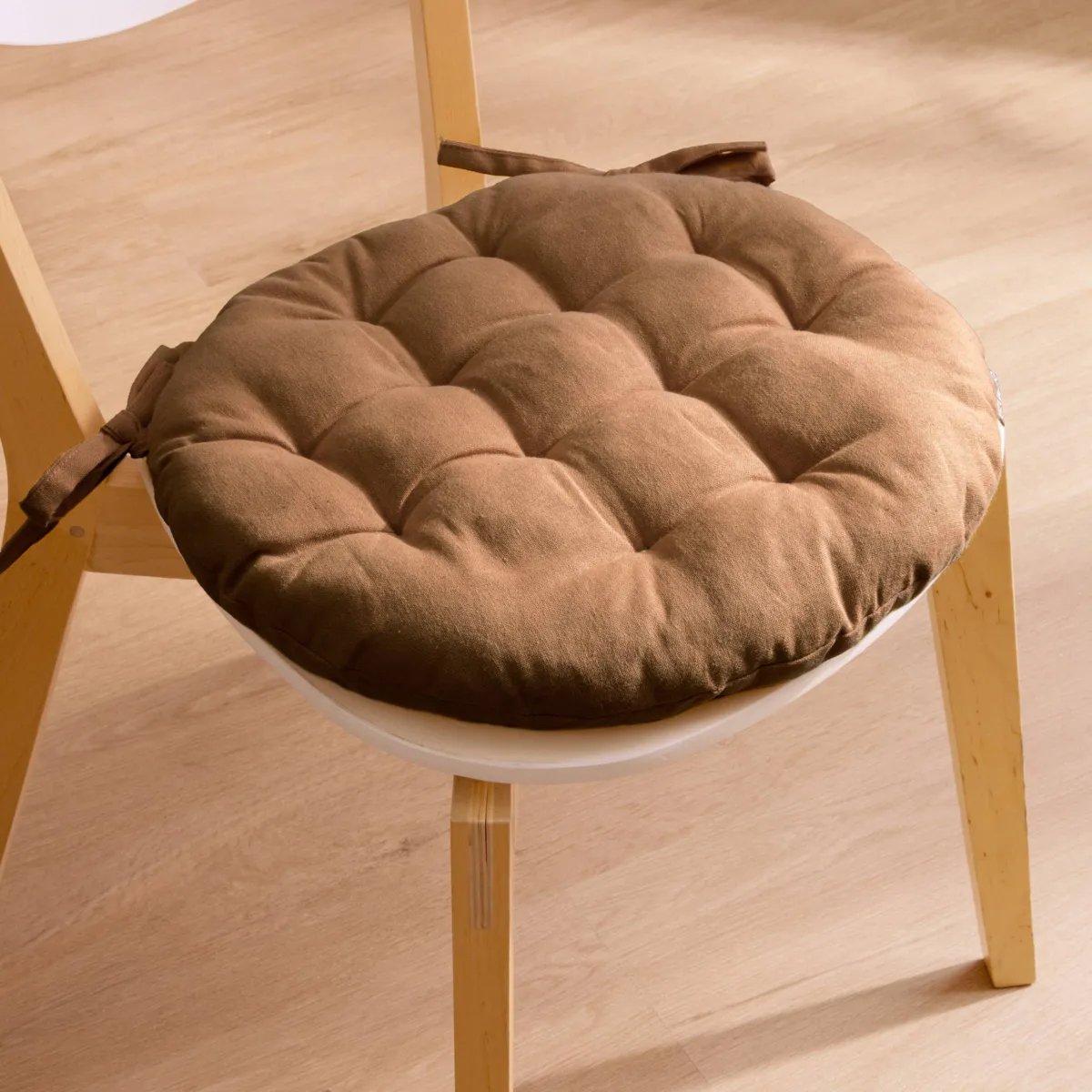 Cuscino rotondo per sedia in cotone (40 cm) Pixel Camel