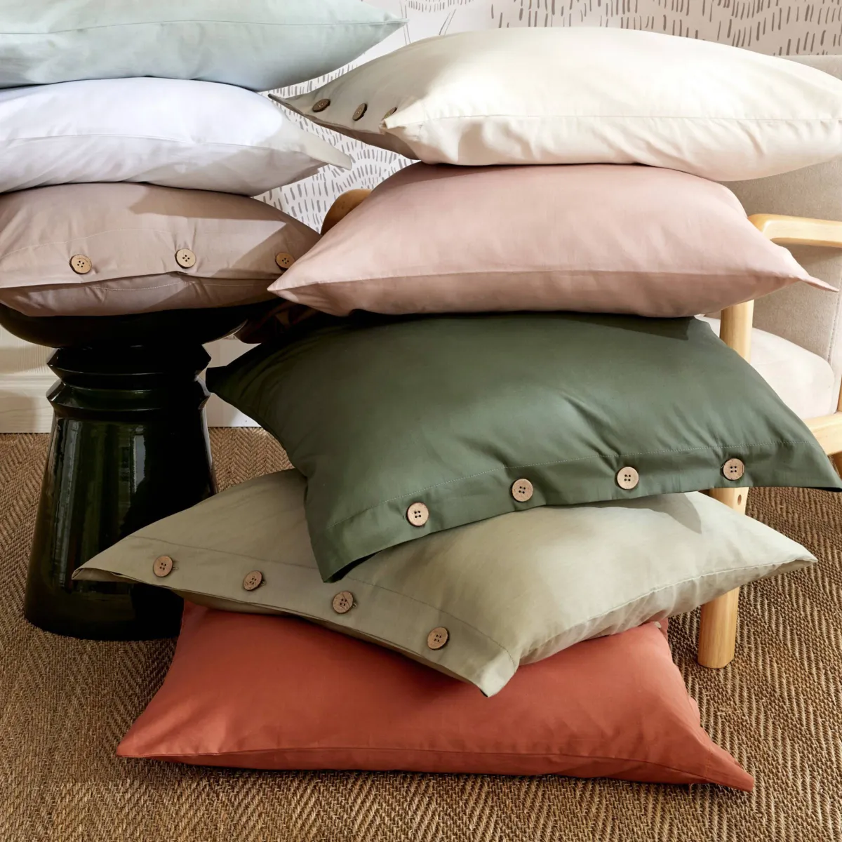 Copripiumino in percalle di cotone (260 x 240 cm) Diane Beige