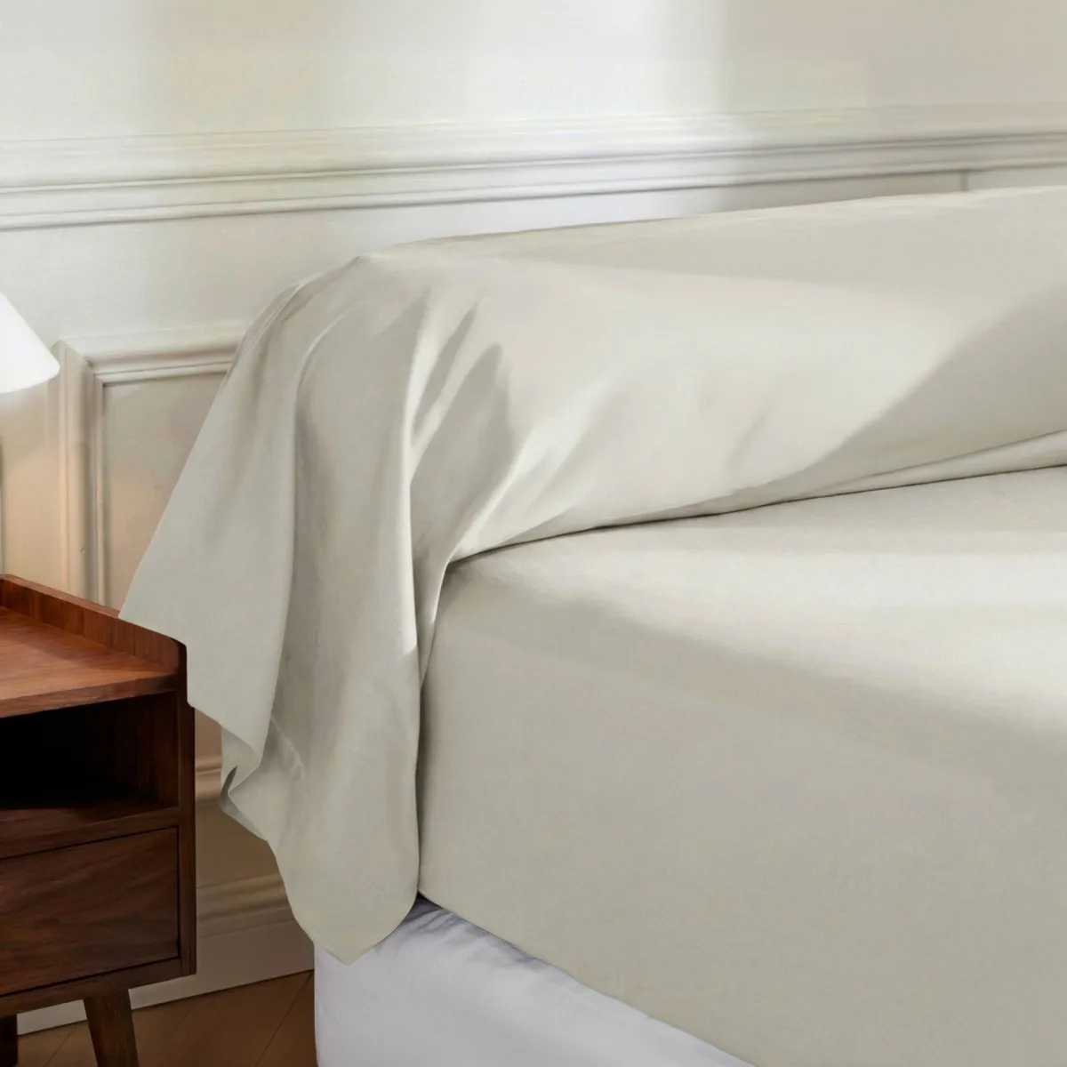Federa per cuscino a rullo in percalle di cotone (L185 cm) Diane Beige