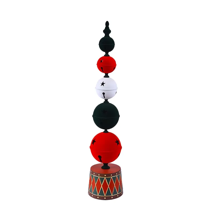 Piramide di Campanelli in metallo (H129 cm) Totem dei Folletti Rosso e nero