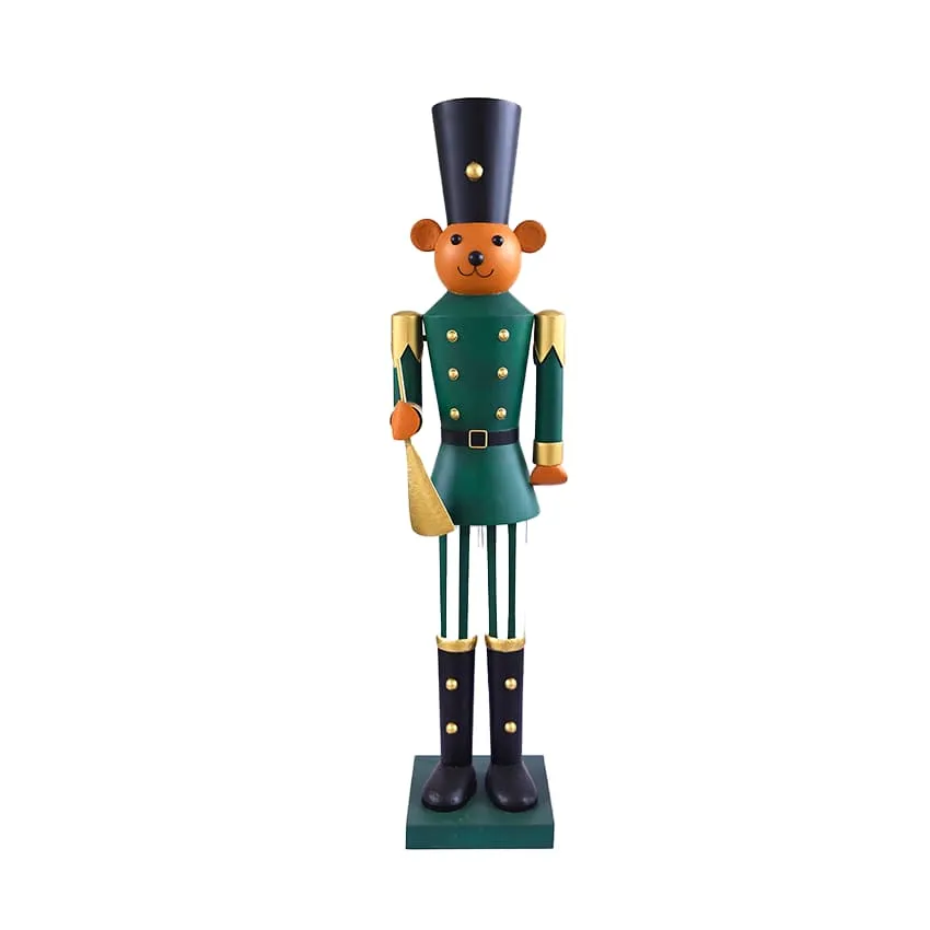 Schiaccianoci decorativo in metallo (H200 cm) Orso Guardia di Natale Verde abete