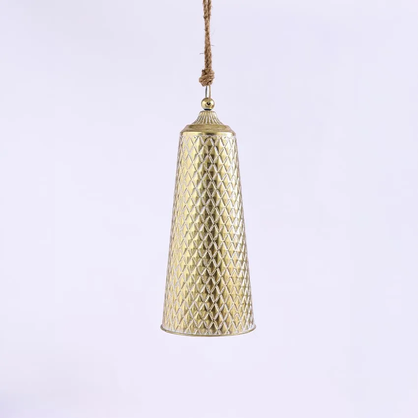 Campana di Natale in metallo (H45 cm) Campanello di Natale Dorato