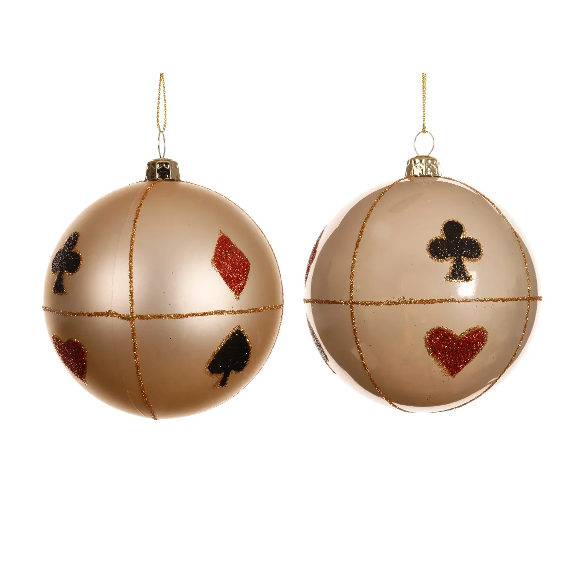 Set di 12 palline di Natale (D80 mm) Poker Perla