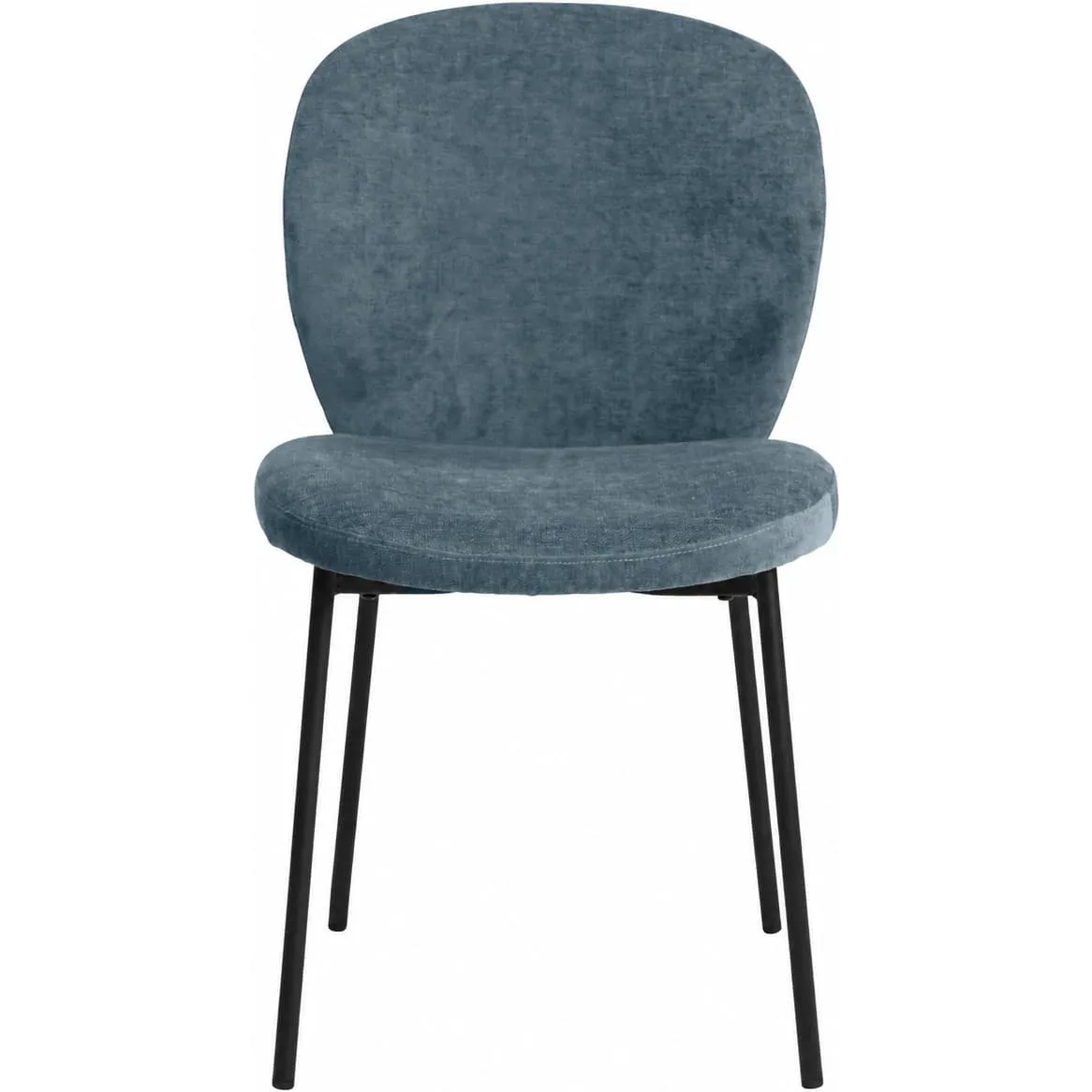 Set di 2 sedie da pranzo in tessuto (seduta 48,5 cm) Isla Blu scuro