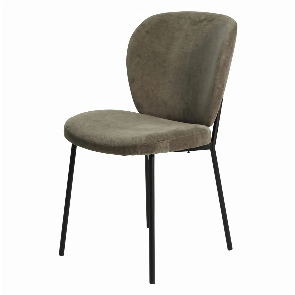 Set di 2 sedie da pranzo in tessuto (seduta 48,5 cm) Isla Verde scuro
